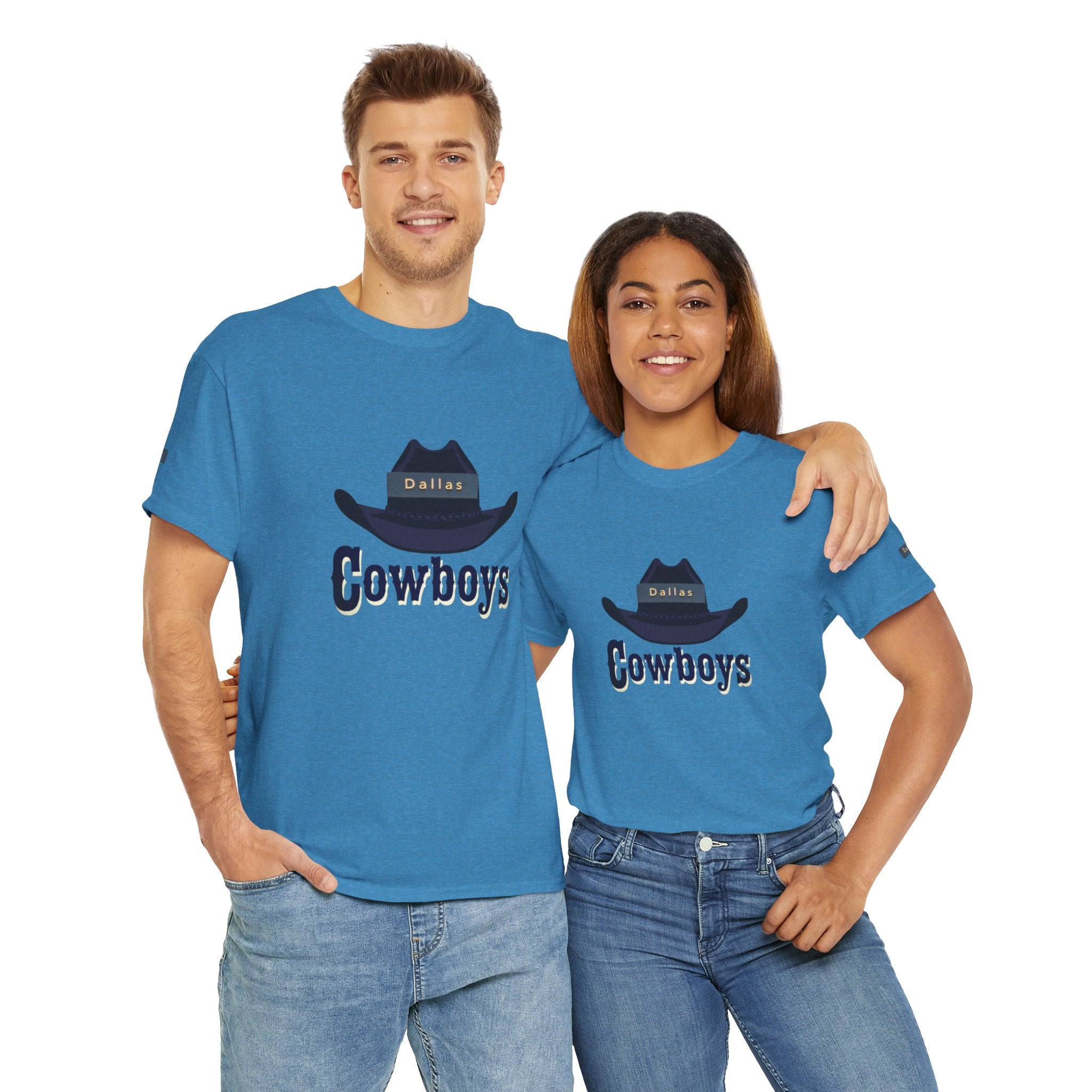 Cowboys Unisex Heavy Cotton Tee, Casual Shirt, Western Apparel, Gift for Cowboys, Cowboy Theme, Everyday Wear, Outdoor Style