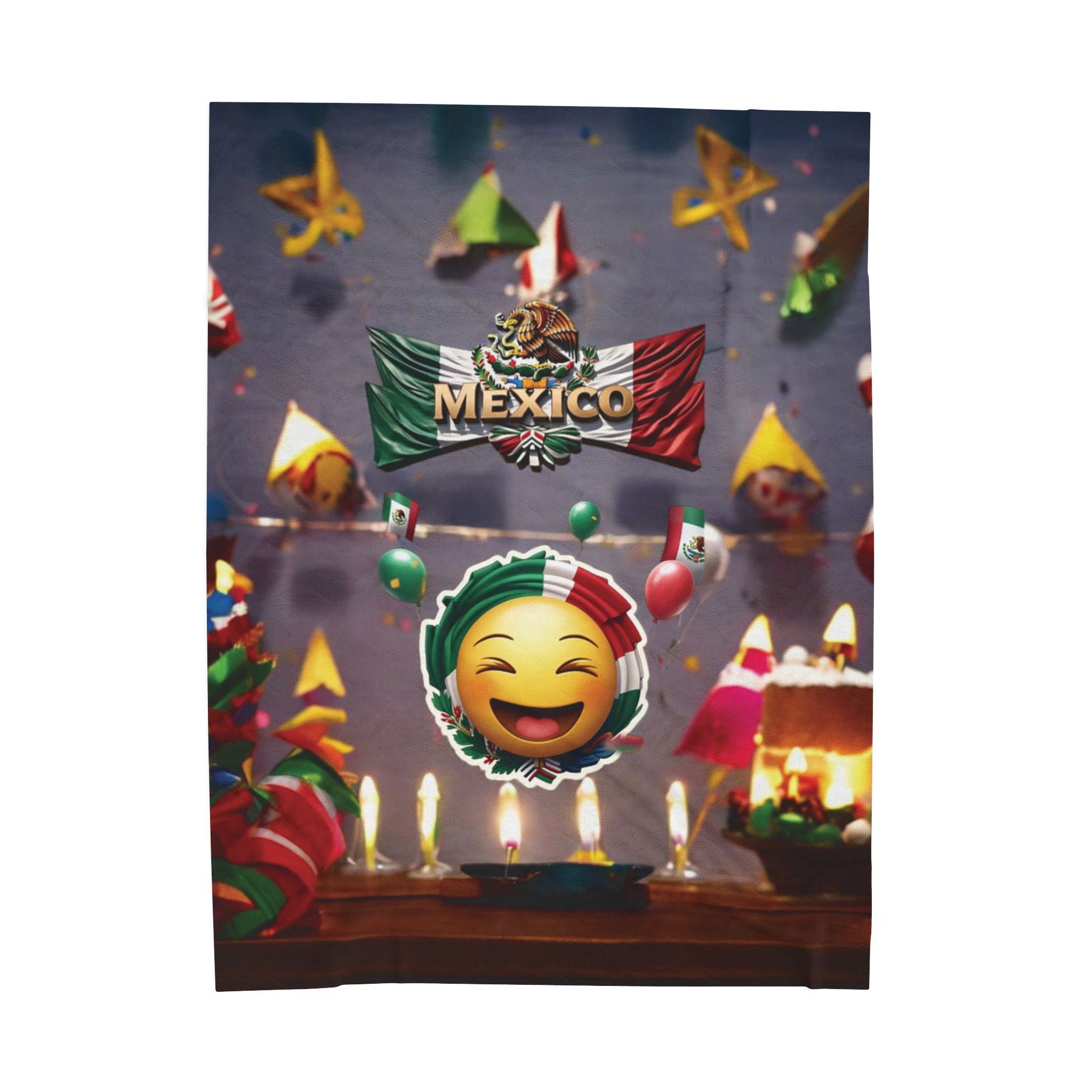 Manta de terciopelo con temática mexicana: diseño festivo para reuniones y festividades acogedoras
