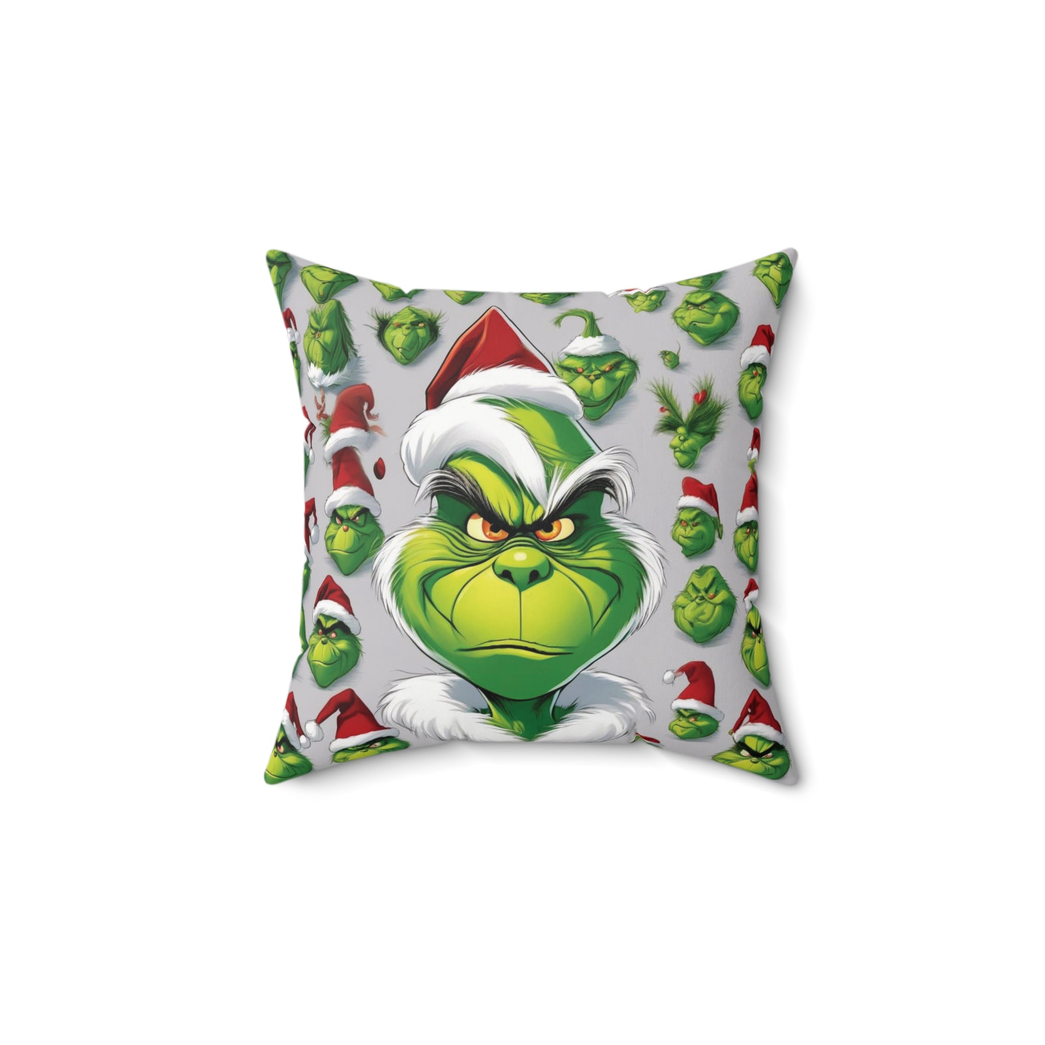 Grinch Face Pillow