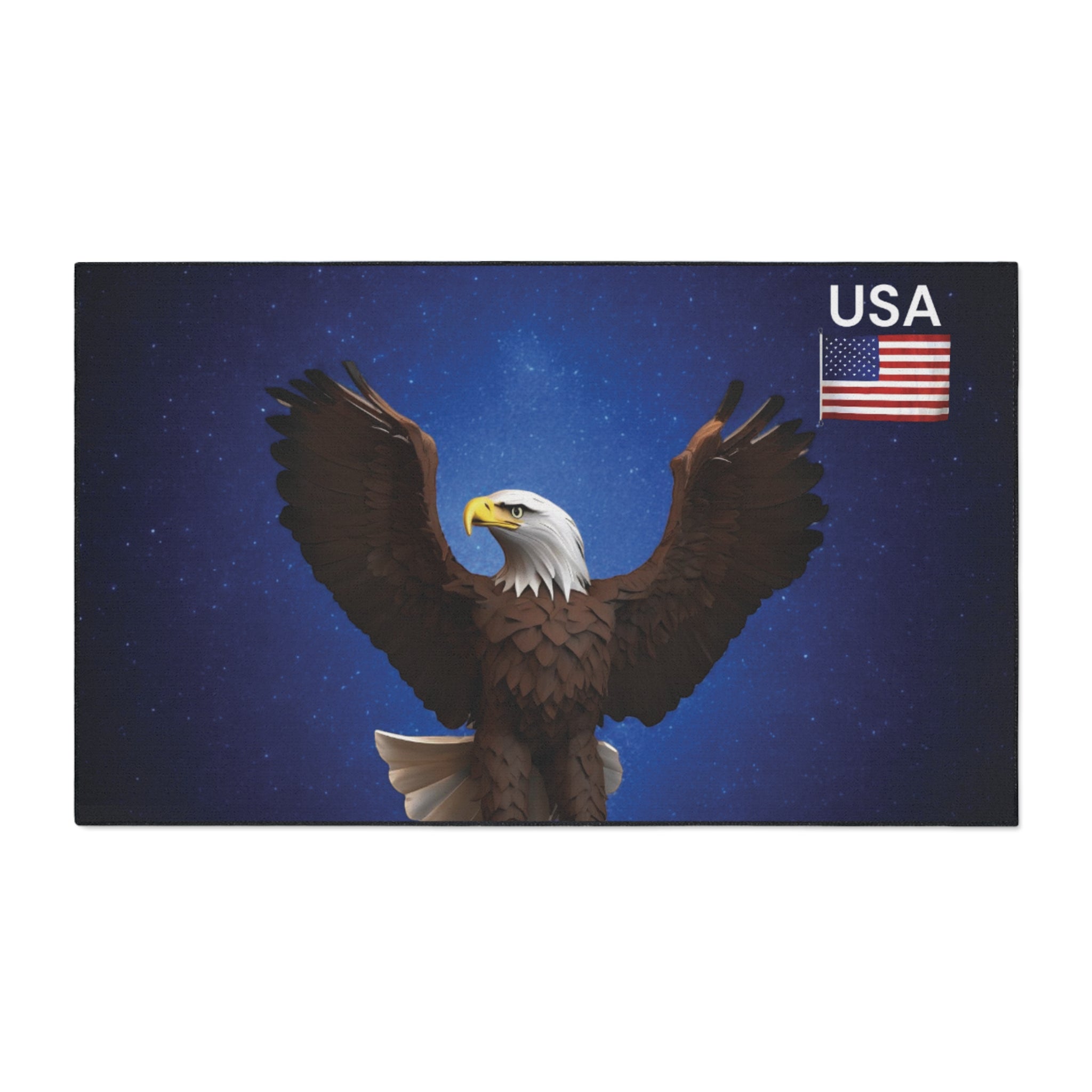 Rug - Eagle and landscape under the stars and American flag