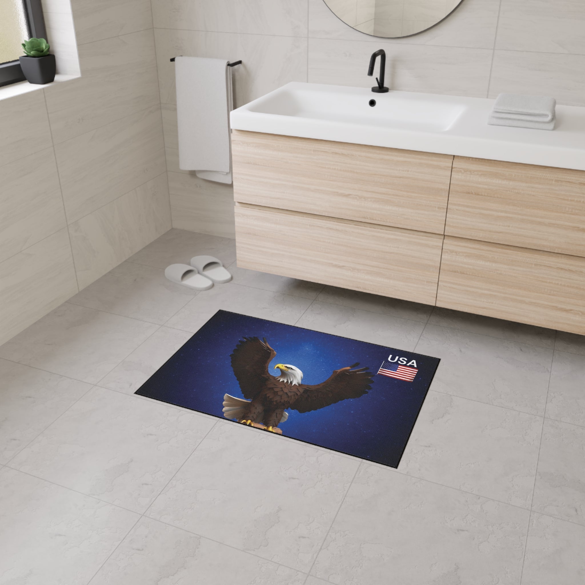 Rug - Eagle and landscape under the stars and American flag