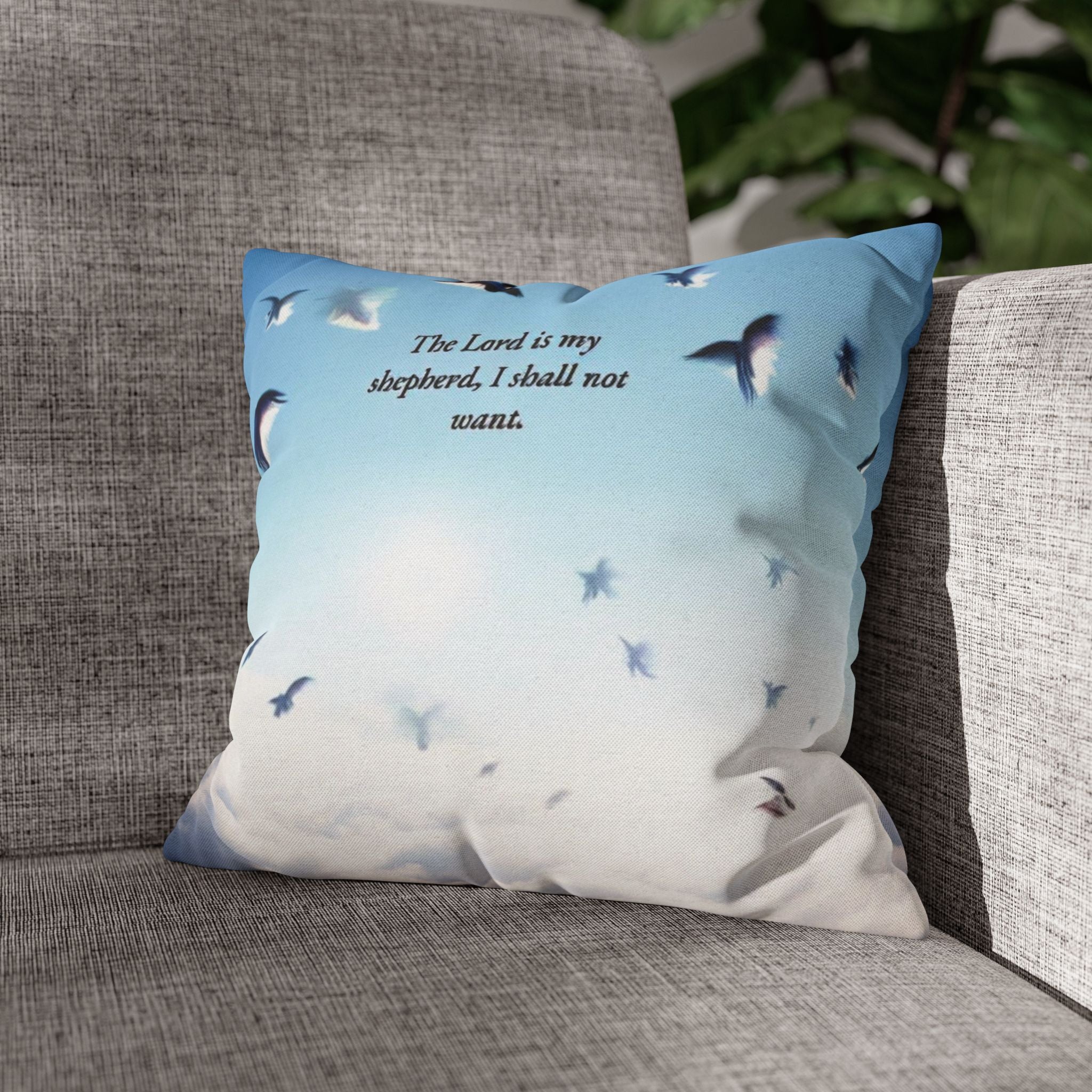 Inspirational Bird Print Pillowcase - Decorative Cushion Cover, Home Decor, Gift for Living Room, Bedroom, Spiritual Quote