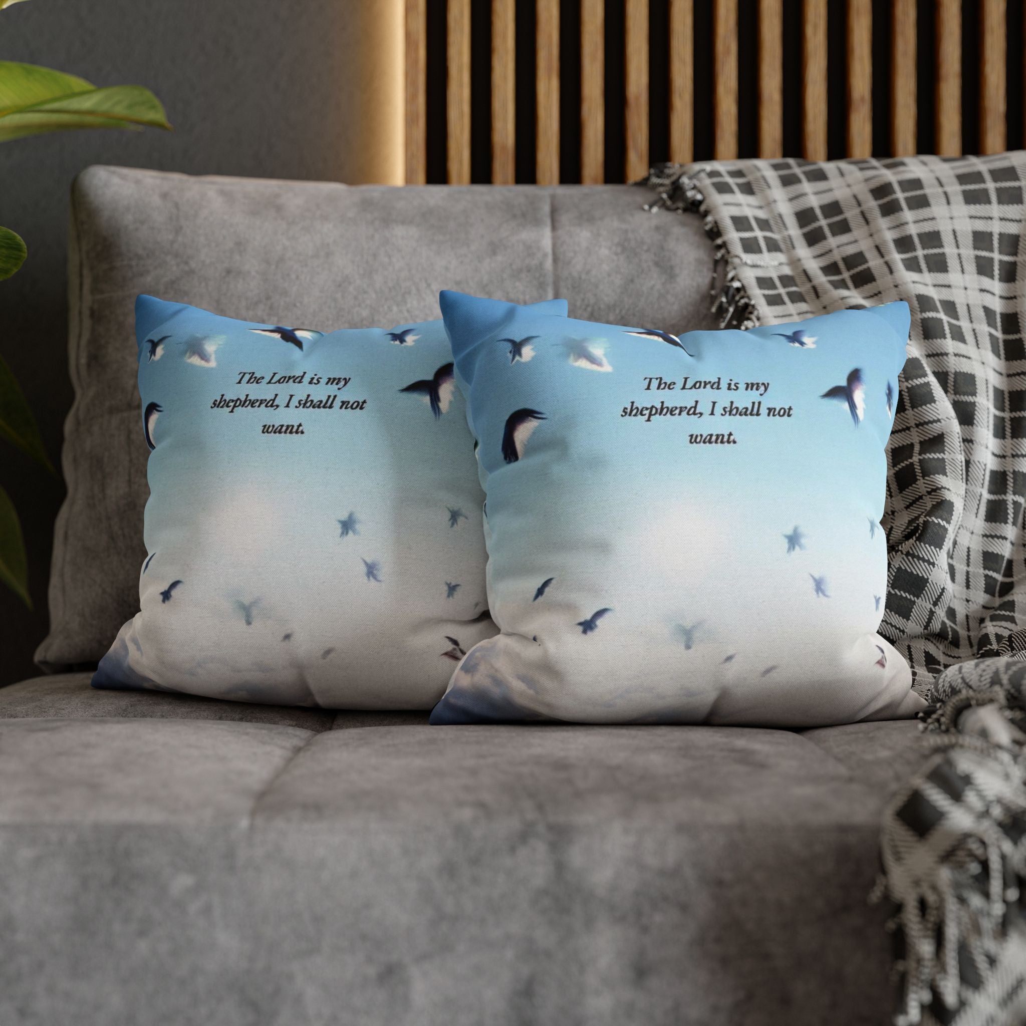 Inspirational Bird Print Pillowcase - Decorative Cushion Cover, Home Decor, Gift for Living Room, Bedroom, Spiritual Quote
