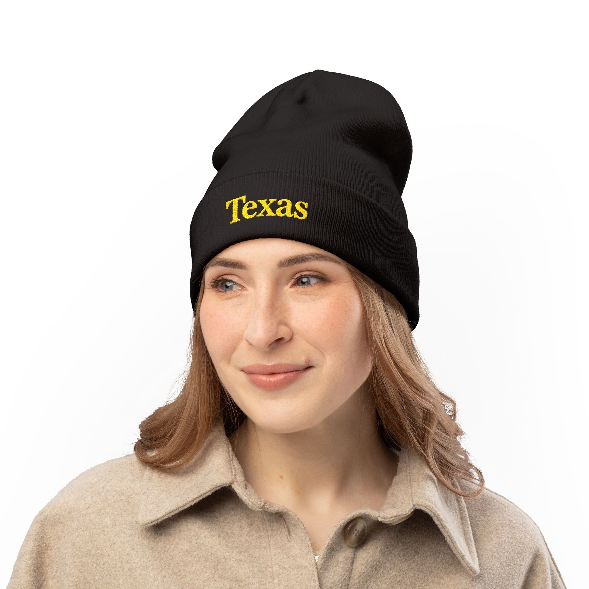 Cozy Texas Embroidered Knit Beanie, Winter Hat, Gifts for Texans, Outdoor Accessories, Casual Fashion