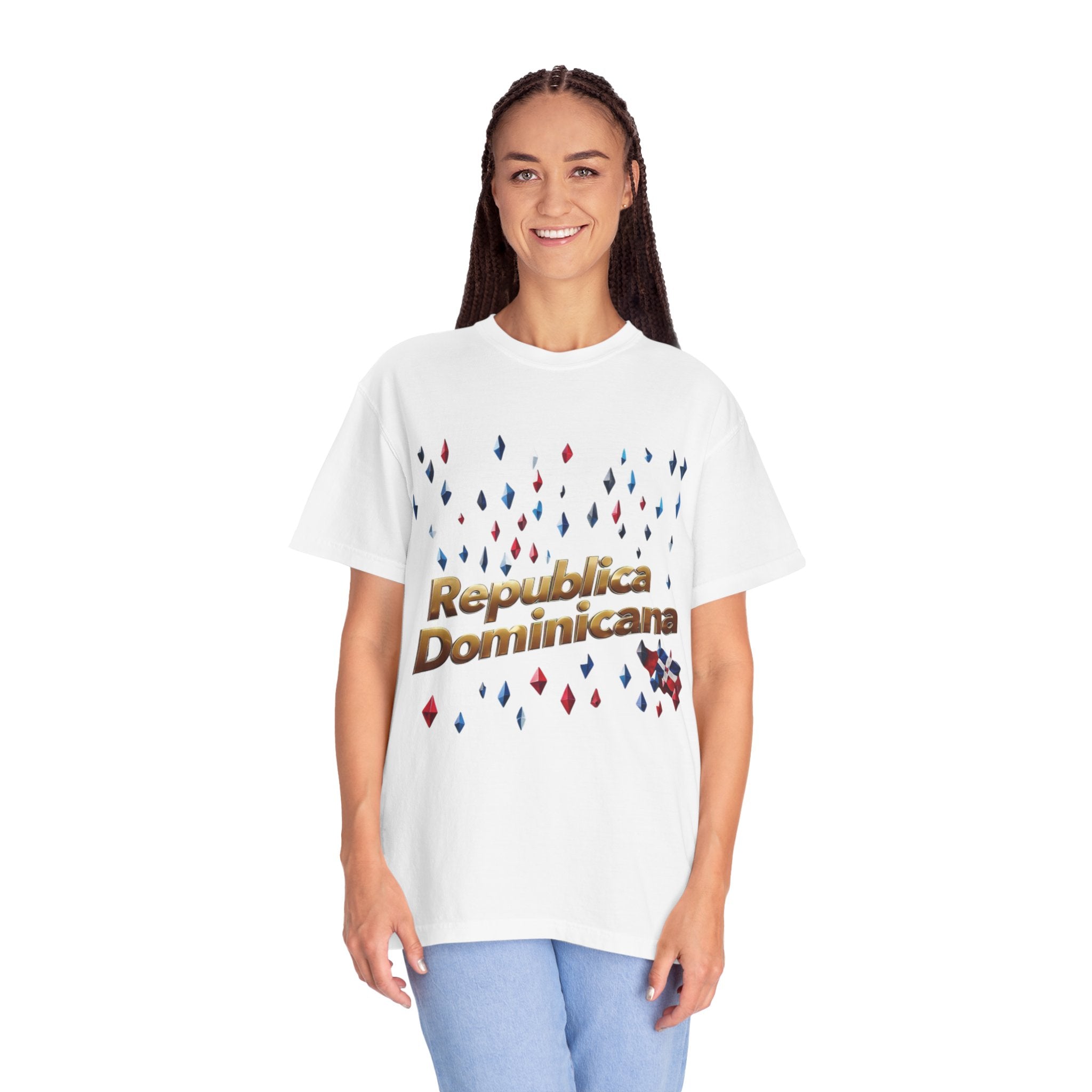 Camiseta unisex teñida en prenda - Camiseta de celebración de República Dominicana