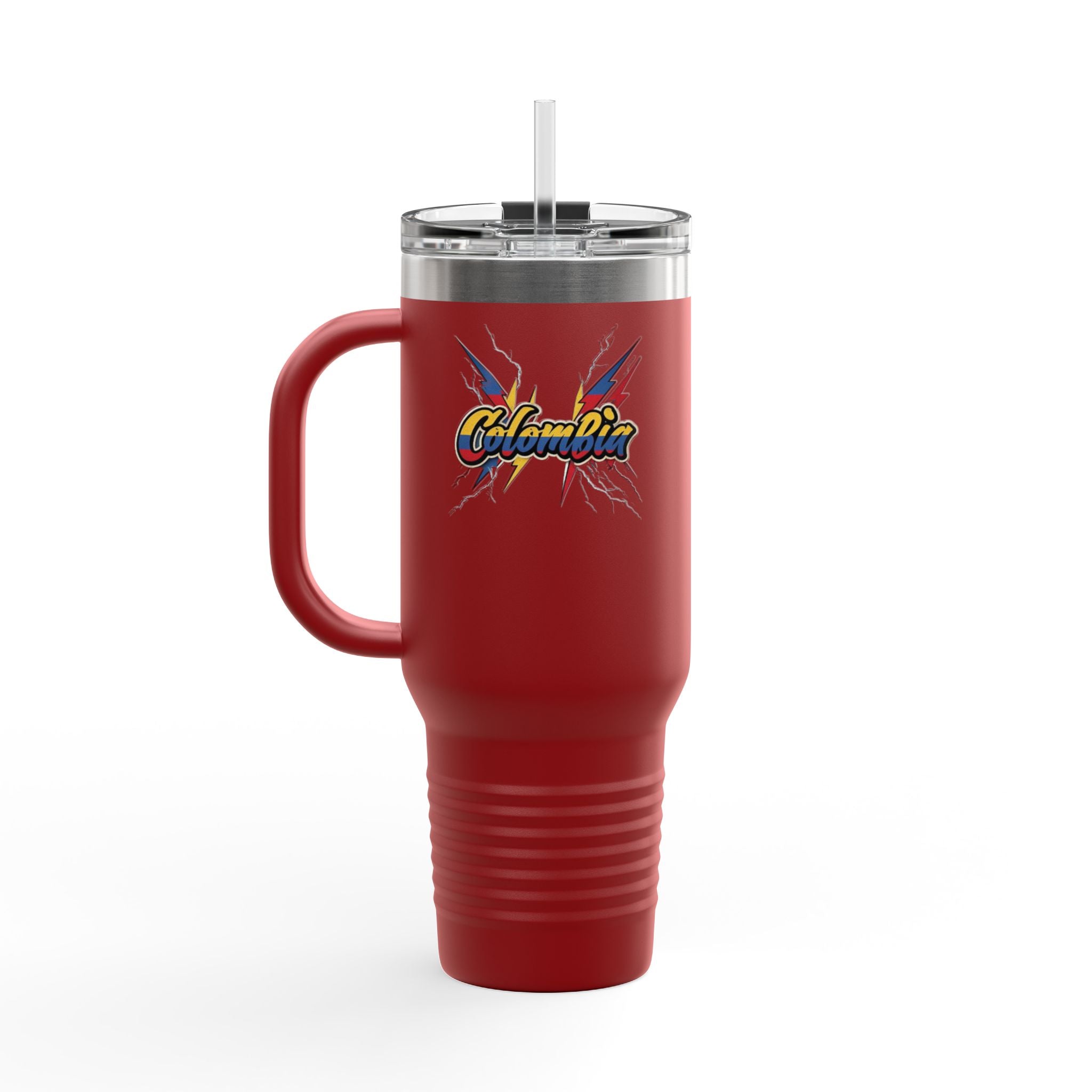 Taza térmica de viaje de Colombia - 40 OZ con pajita | Ideal para viajes y actividades al aire libre