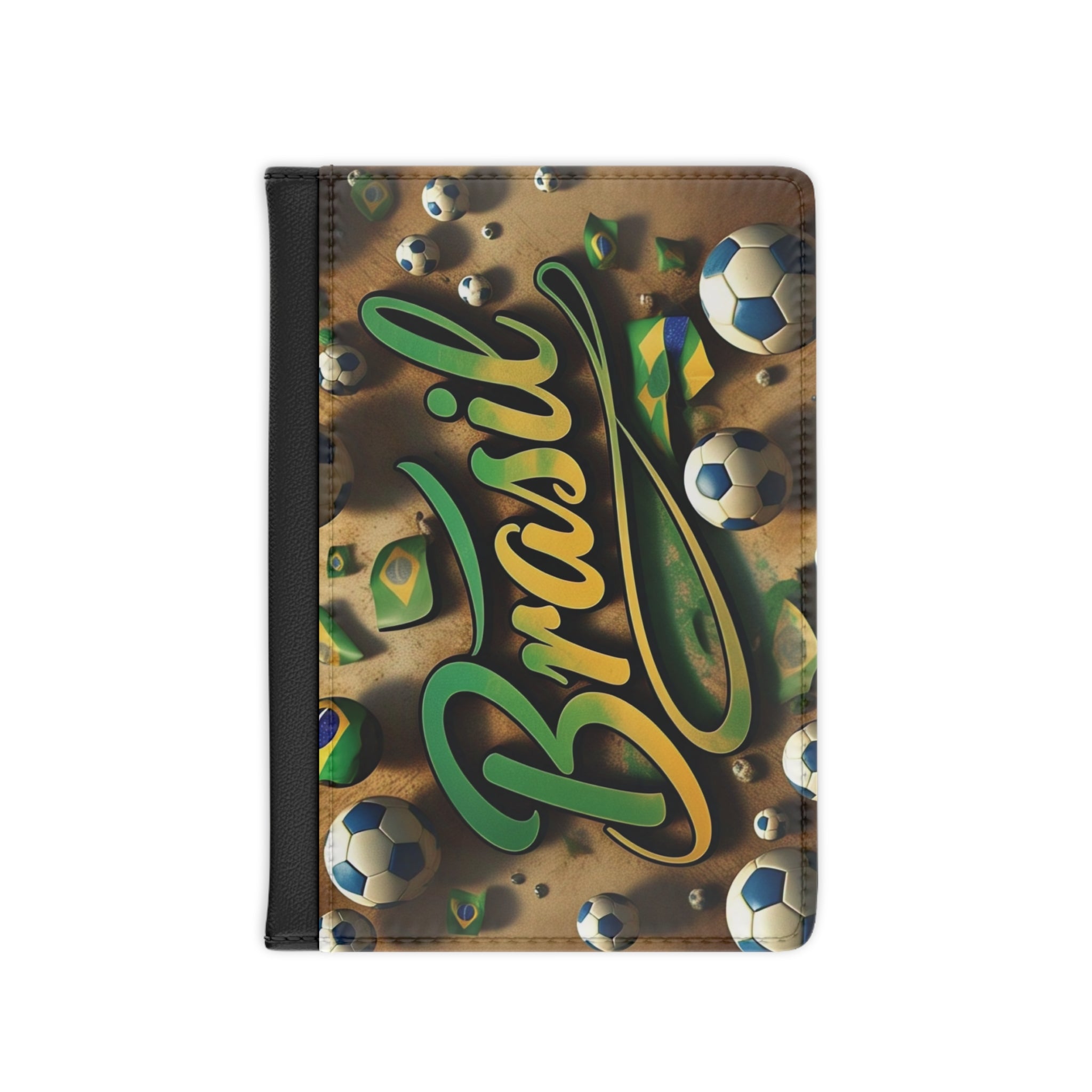 Capa para passaporte com tema de futebol do Brasil