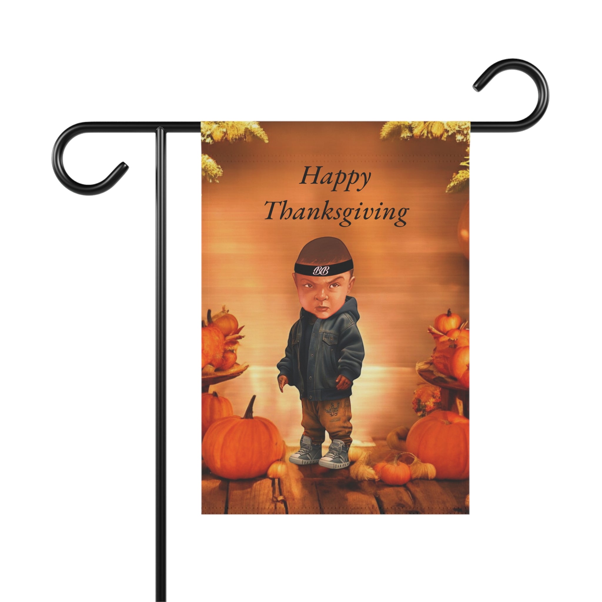 House Banner - Beautiful Welcome Sign for Garden and Home with Baby on Thanksgiving Day