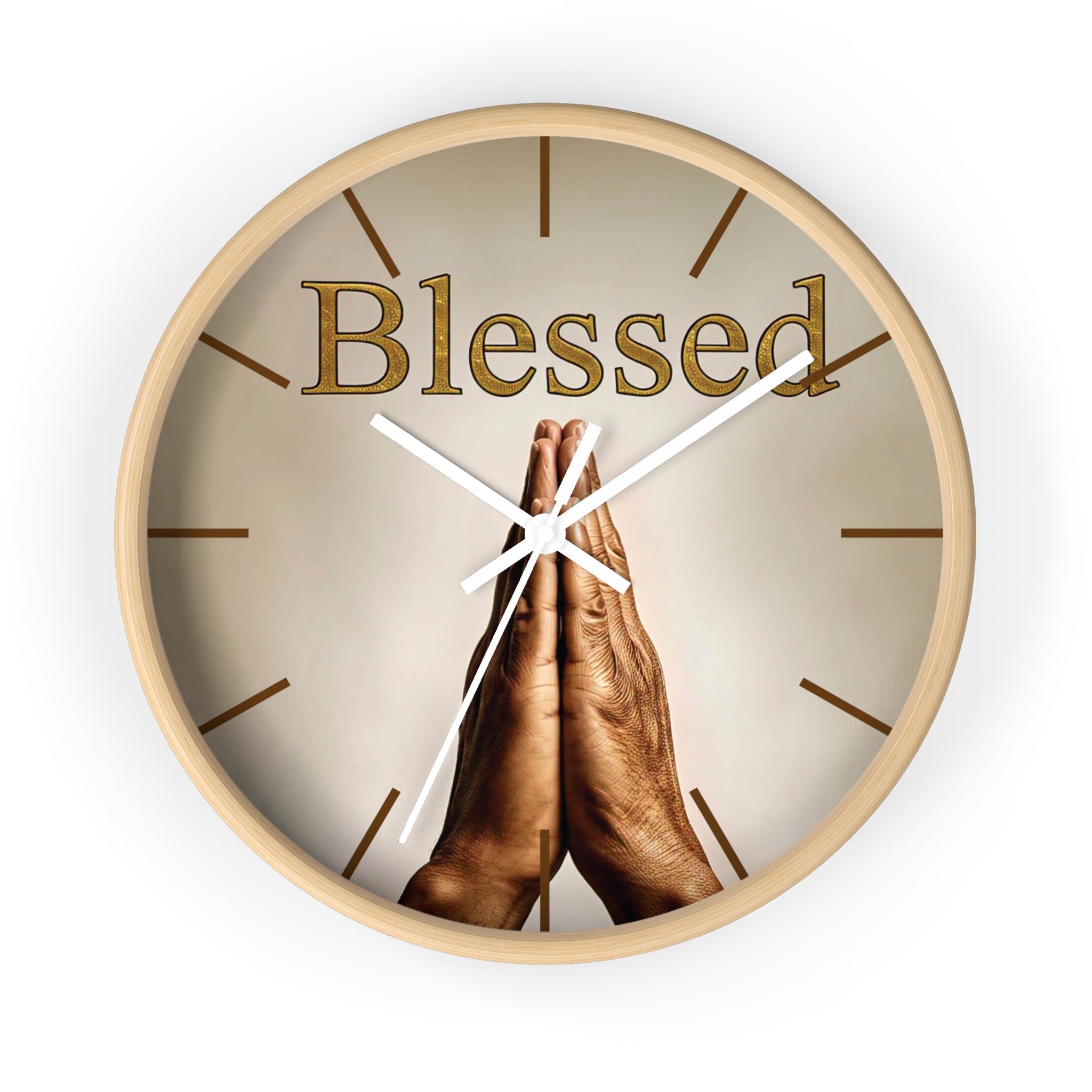 Inspirational Wall Clock - Blessed Home Decor, Spiritual Gift, Positive Vibes, Faith-Based Wall Art, Motivational Office Decor