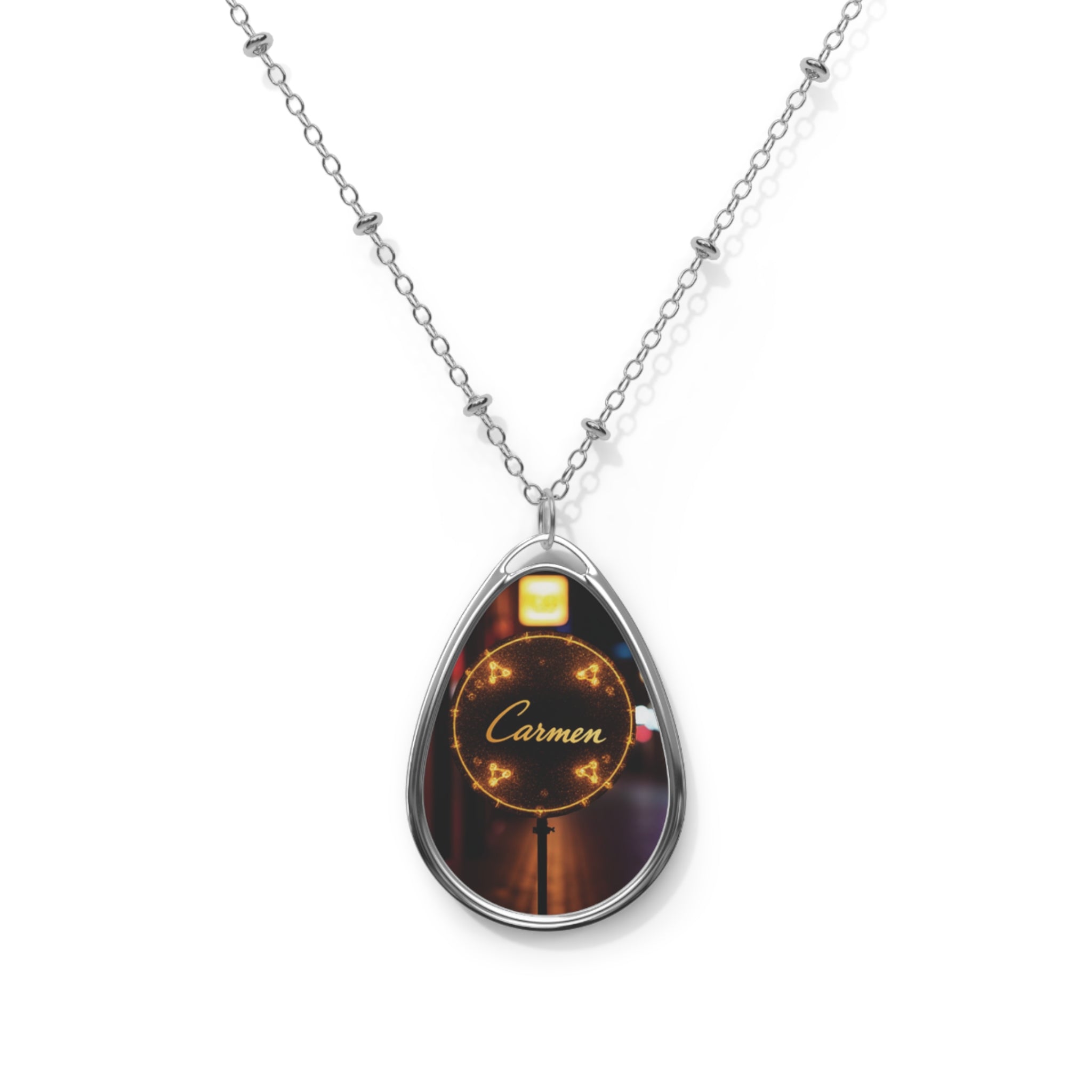 Personalized oval necklace, with the name 'Carmen ' Custom Pendant Jewelry, Elegant Gift for Her, Name Necklace, Mother's Day Necklace, Unique Jewelry