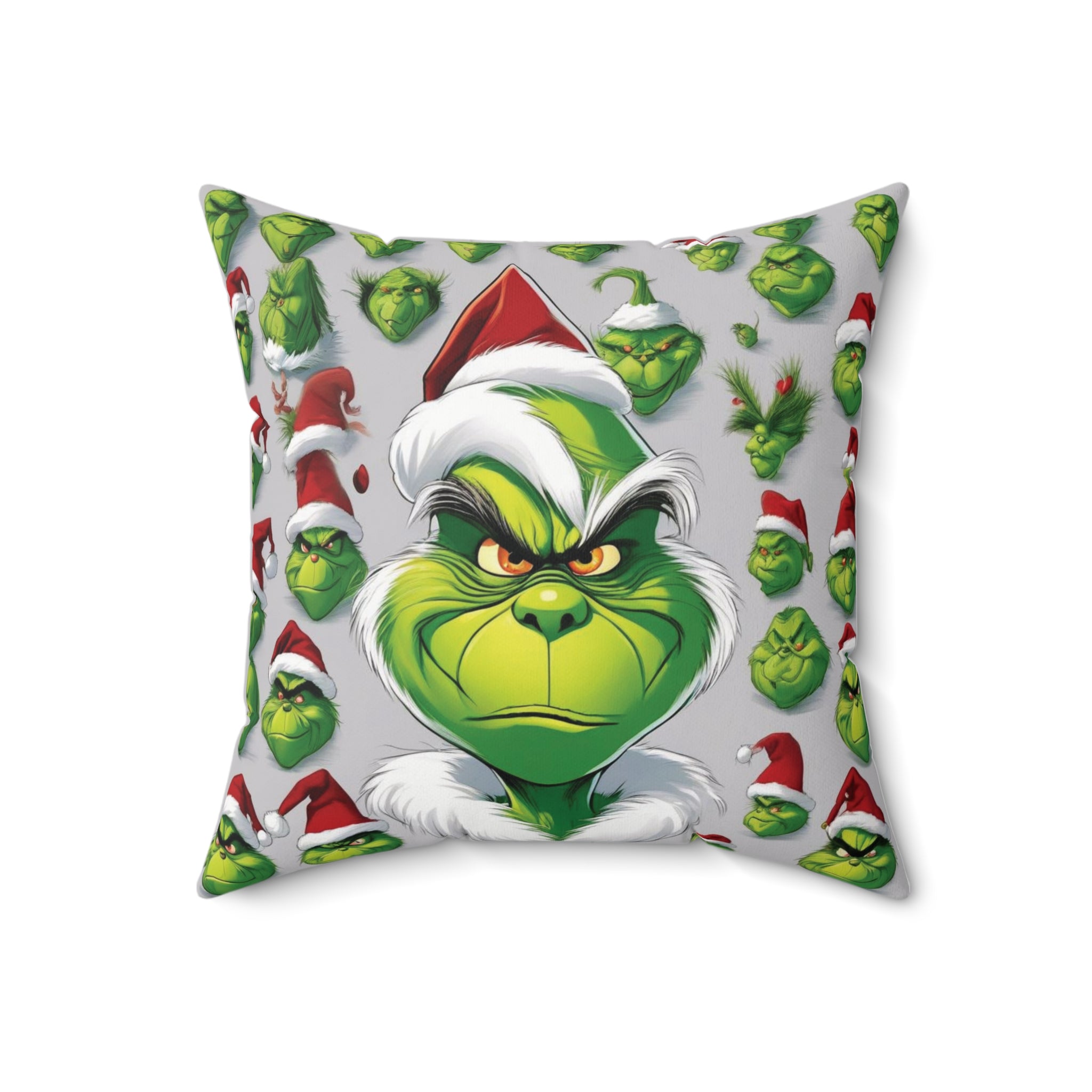Grinch Face Pillow