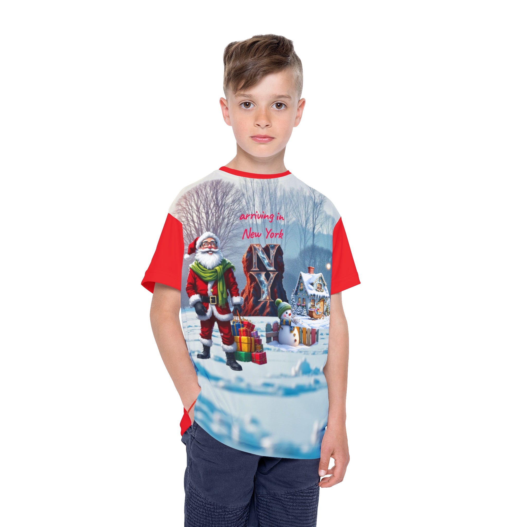Kids Jersey with Christmas Design - Festive Tee for Young , Holiday Gift, Santa T-Shirt,