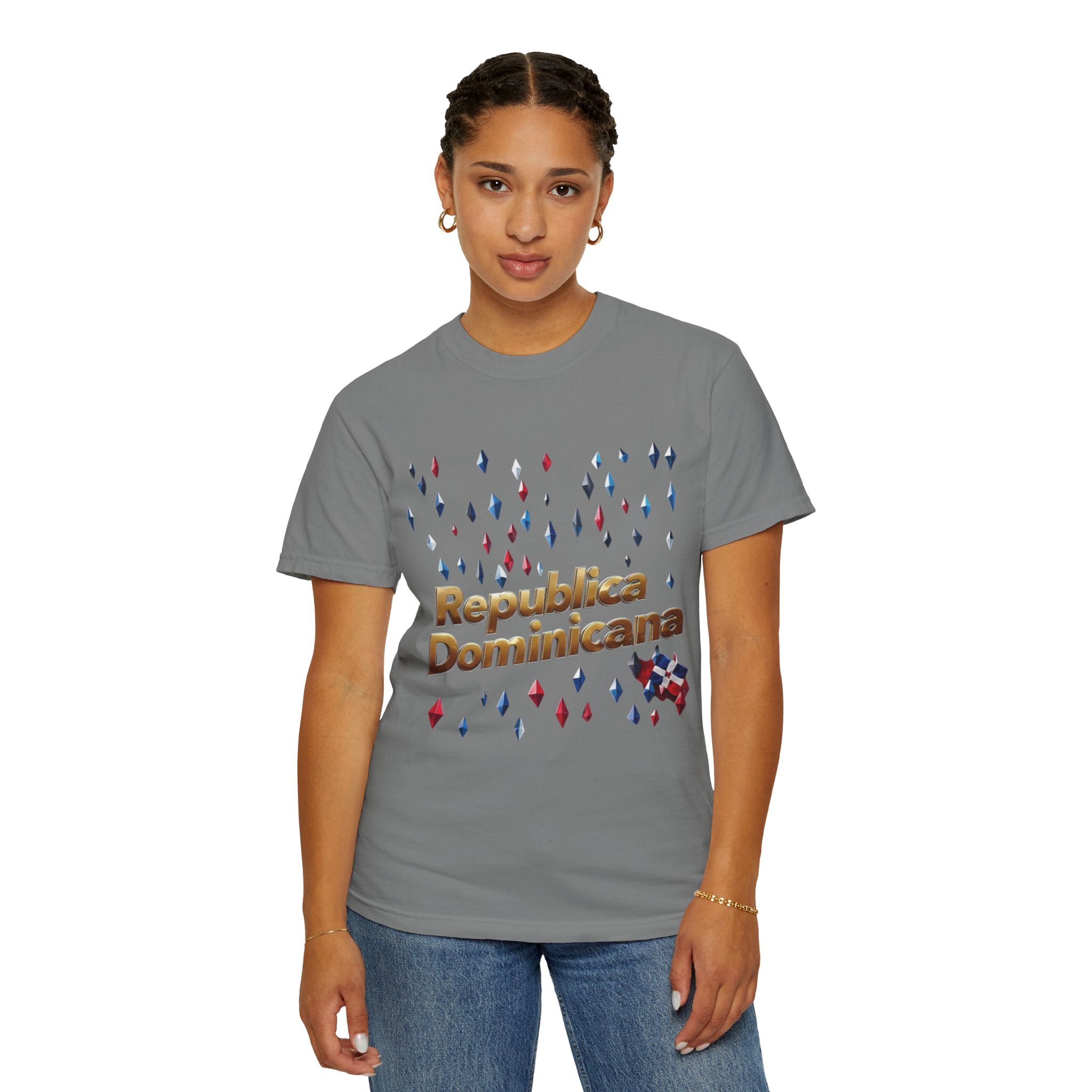 Camiseta unisex teñida en prenda - Camiseta de celebración de República Dominicana