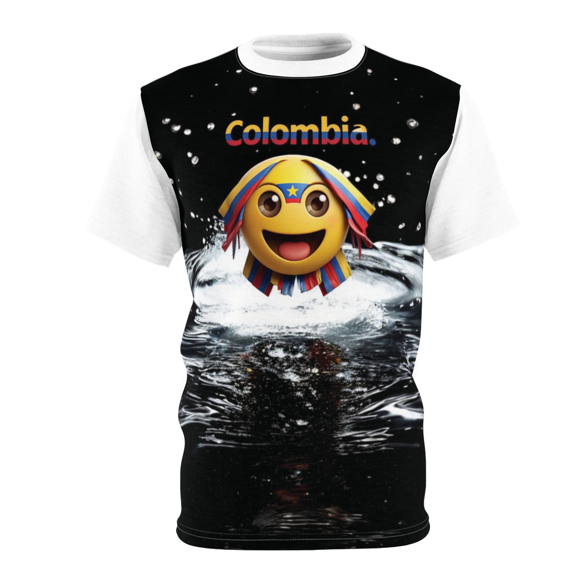 Camiseta unisex con emojis de Colombia: corte y costura - Divertida camiseta de verano