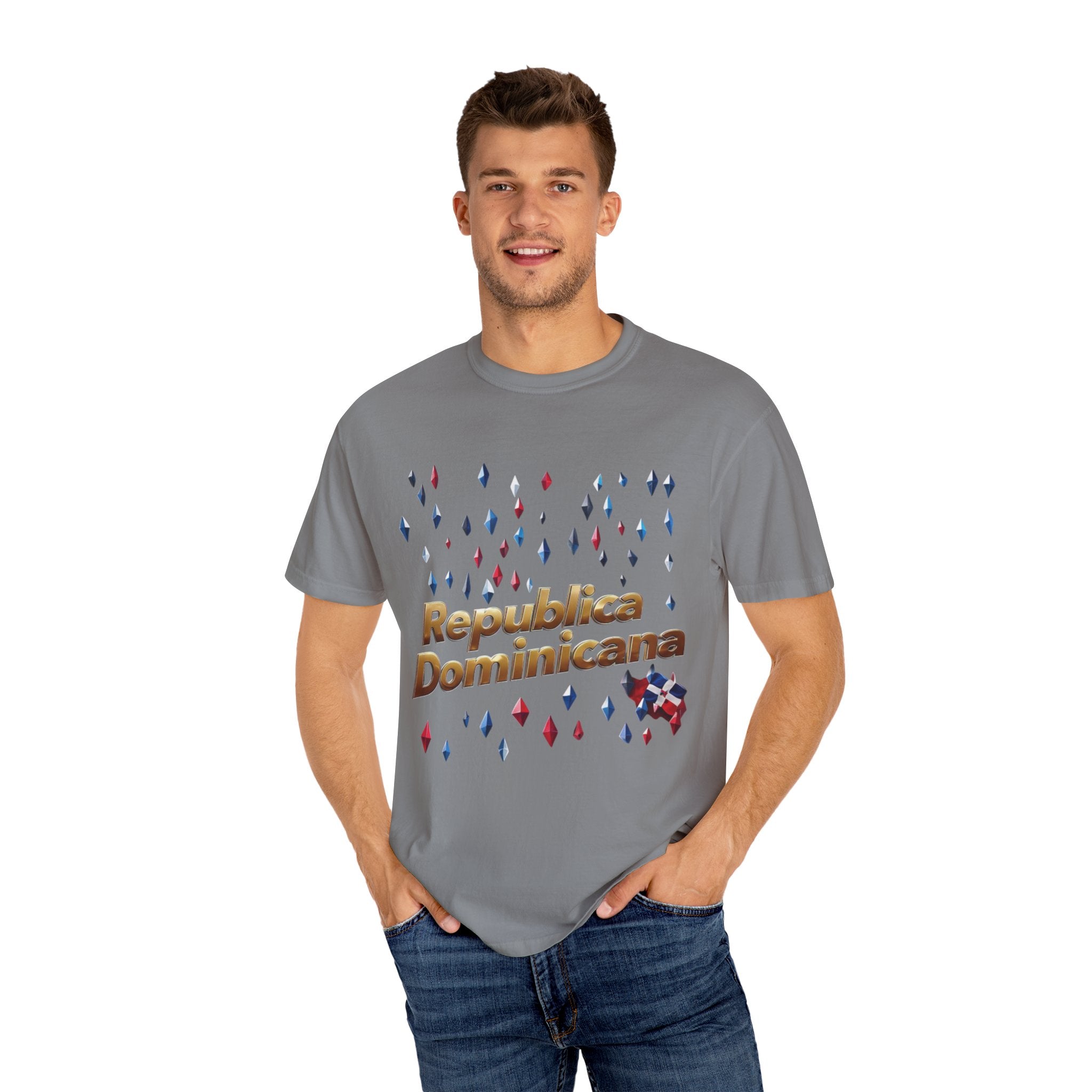 Camiseta unisex teñida en prenda - Camiseta de celebración de República Dominicana