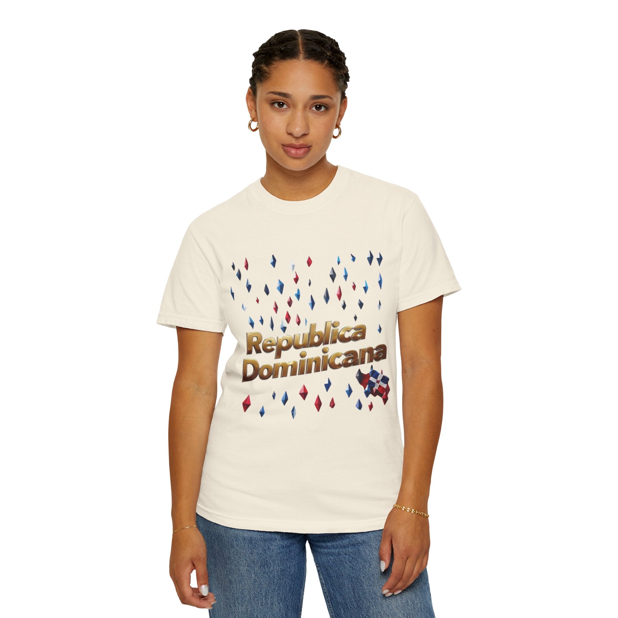 Camiseta unisex teñida en prenda - Camiseta de celebración de República Dominicana