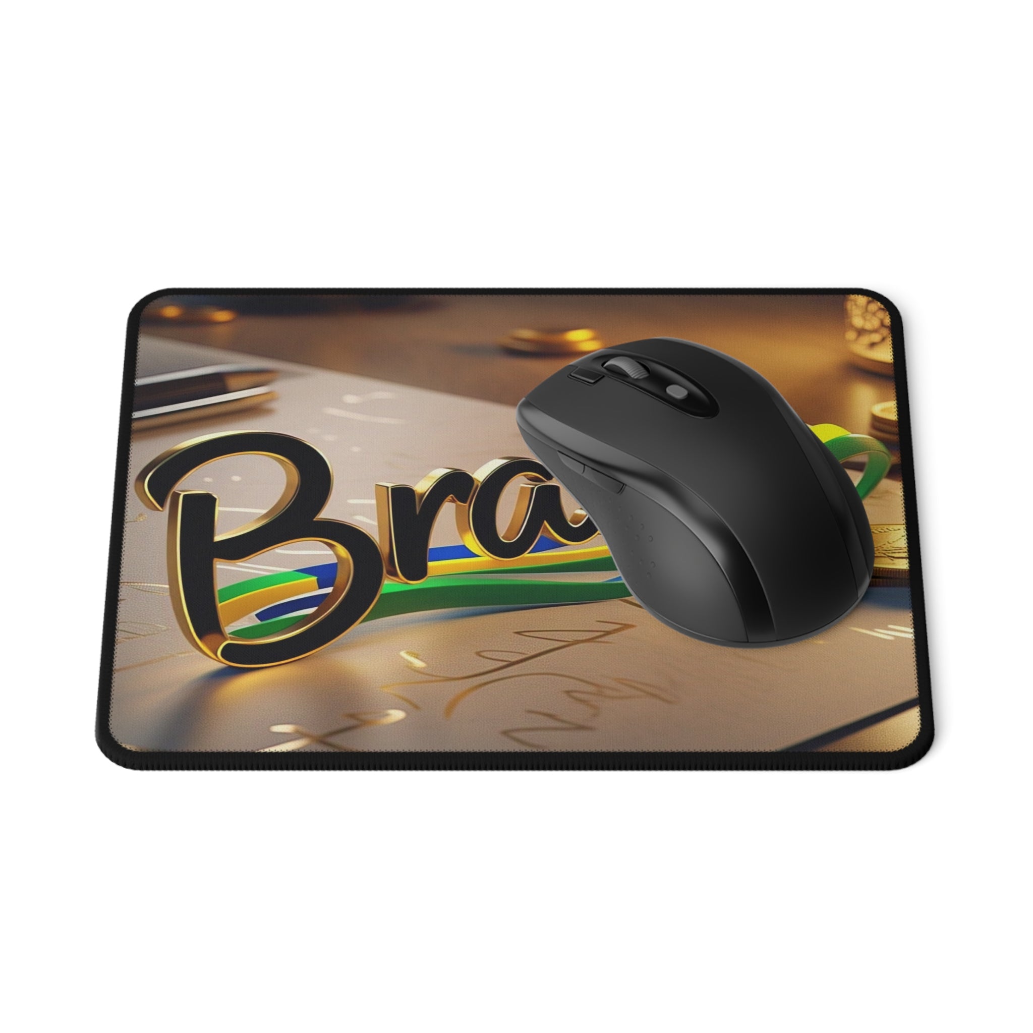 Mouse pad gamer antiderrapante inspirado no Brasil - presente perfeito para gamers e entusiastas brasileiros