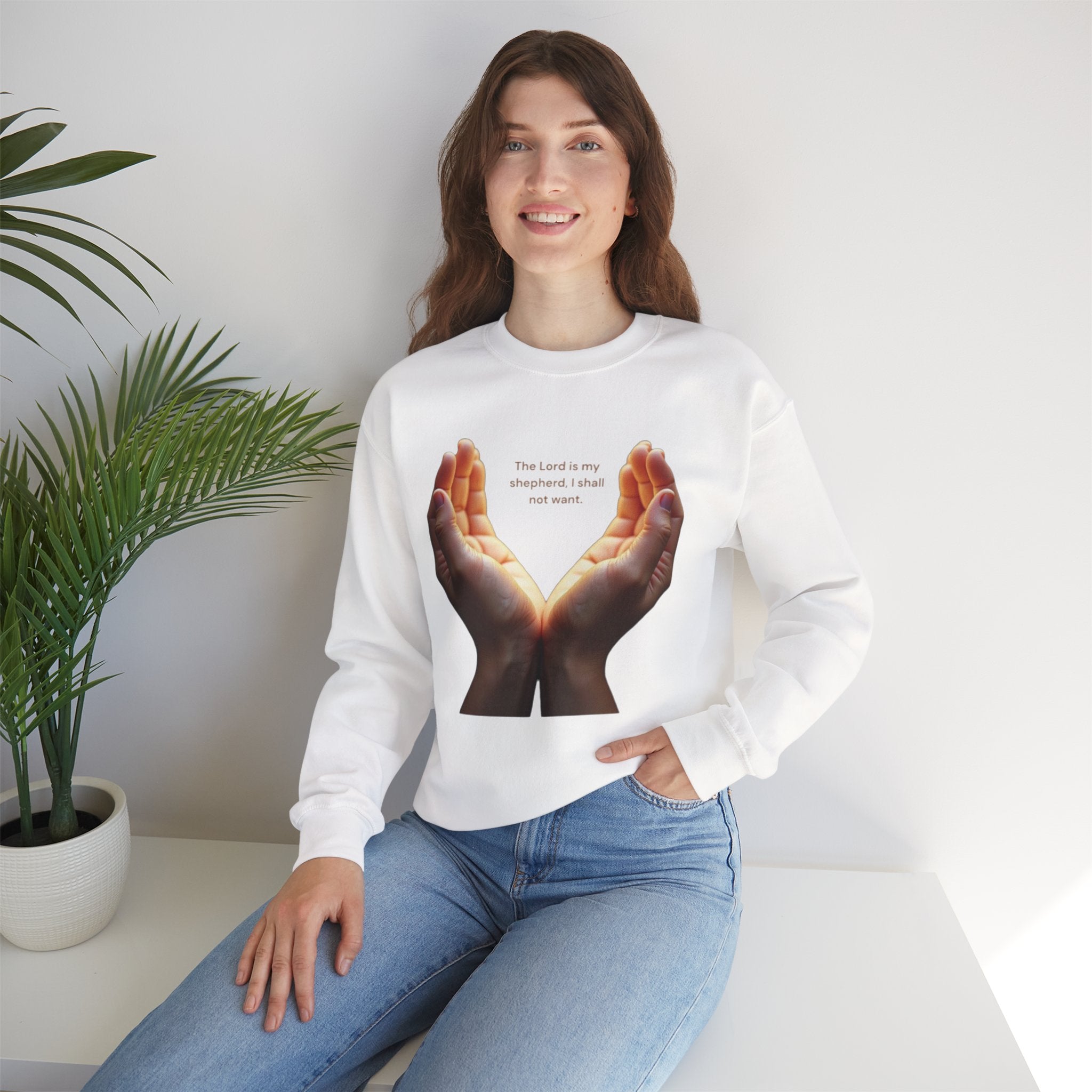 Heartfelt Hands Crewneck Sweatshirt, Inspirational Sweatshirt, Gift for Friends, Cozy Layer, Intention Sweatshirt, Relaxed Fit