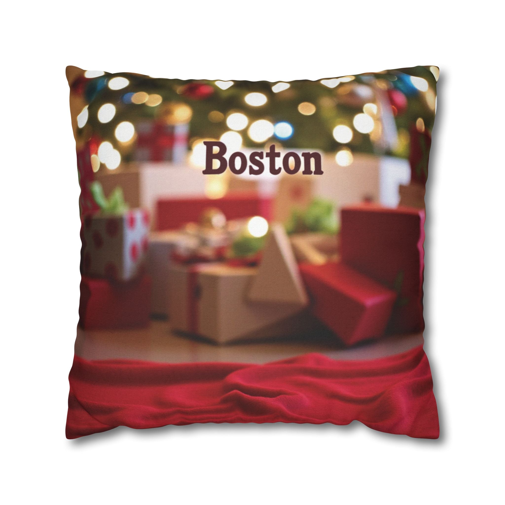 Boston Holiday Decorative Pillowcase