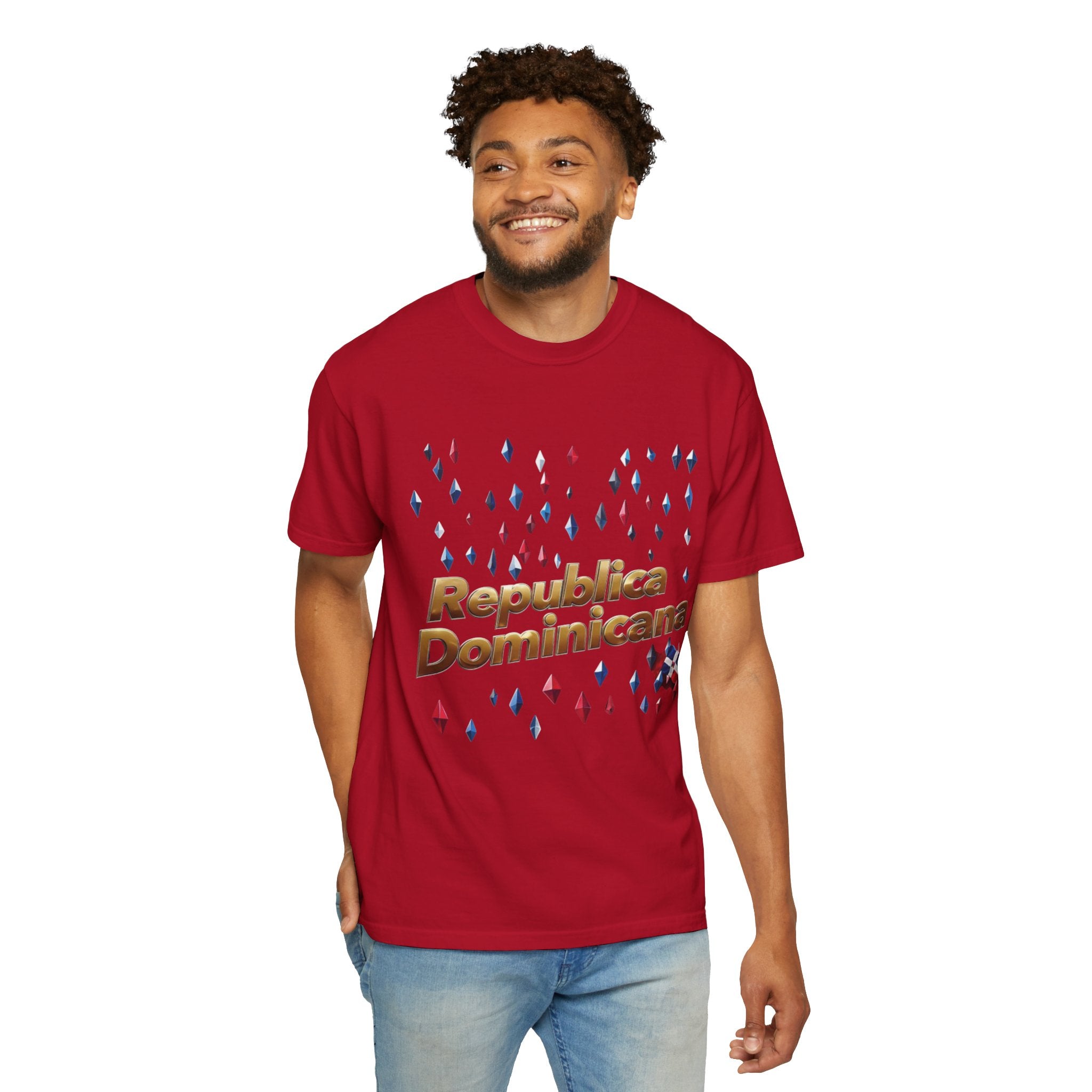 Camiseta unisex teñida en prenda - Camiseta de celebración de República Dominicana