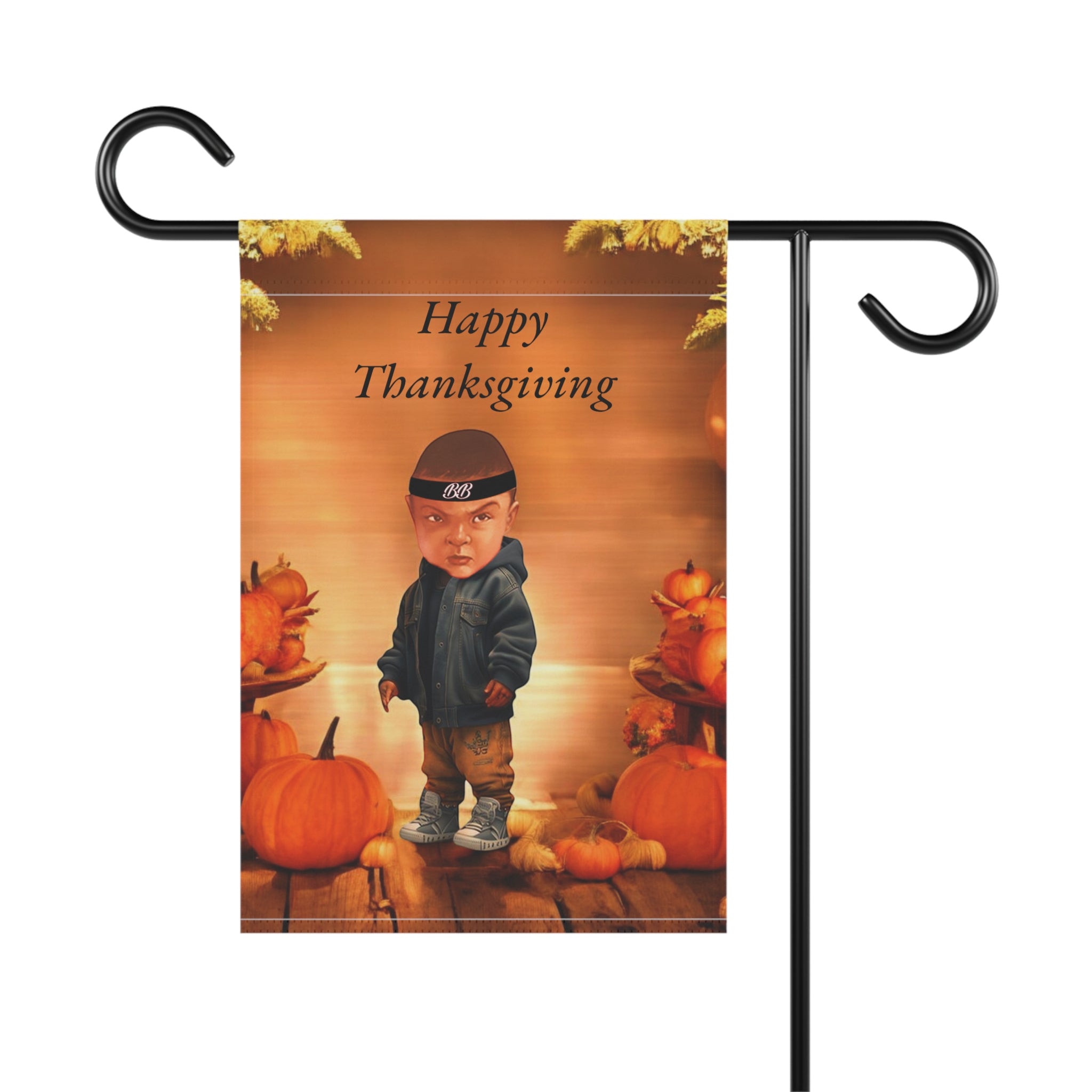 House Banner - Beautiful Welcome Sign for Garden and Home with Baby on Thanksgiving Day