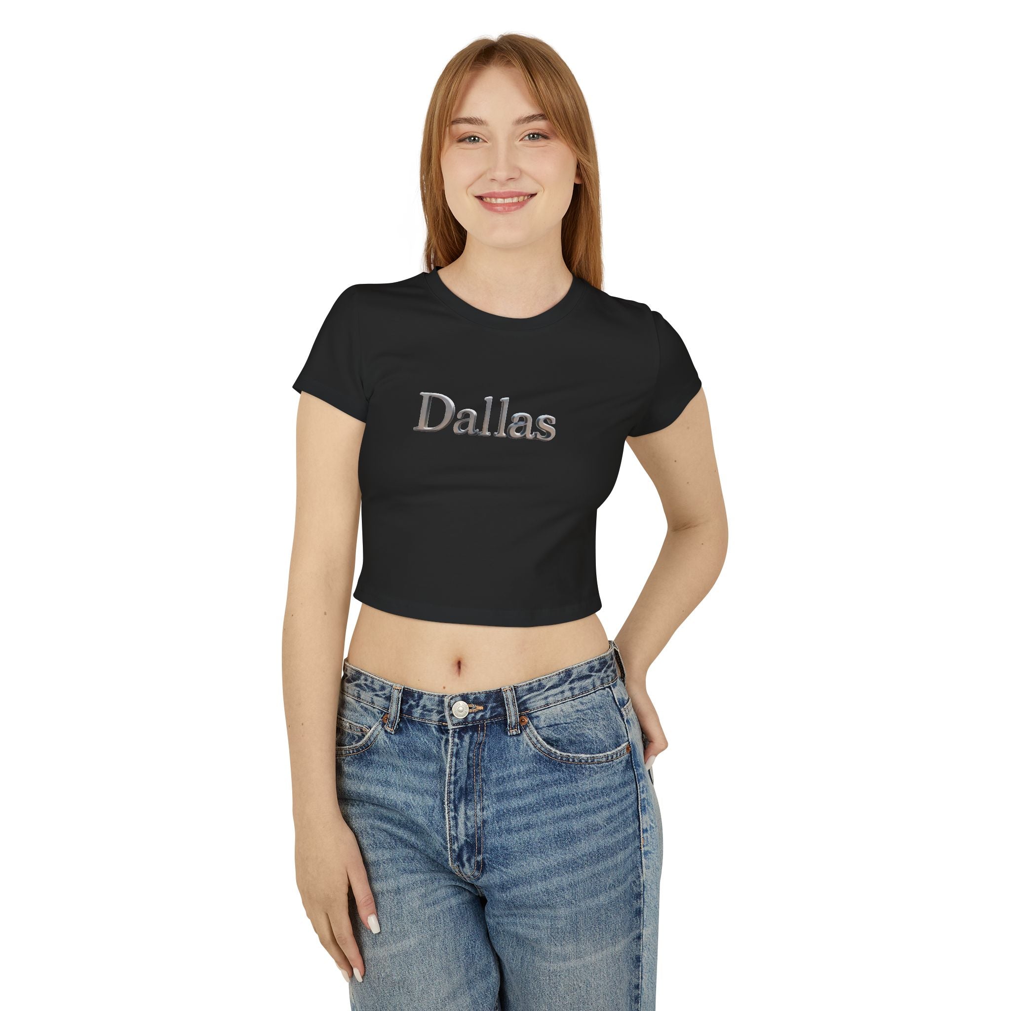 Dallas Women's Baby Tee - Trendy Cropped T-Shirt, Cute Casual Top, Gift for her, Summer Fashion, City Graphic Tee