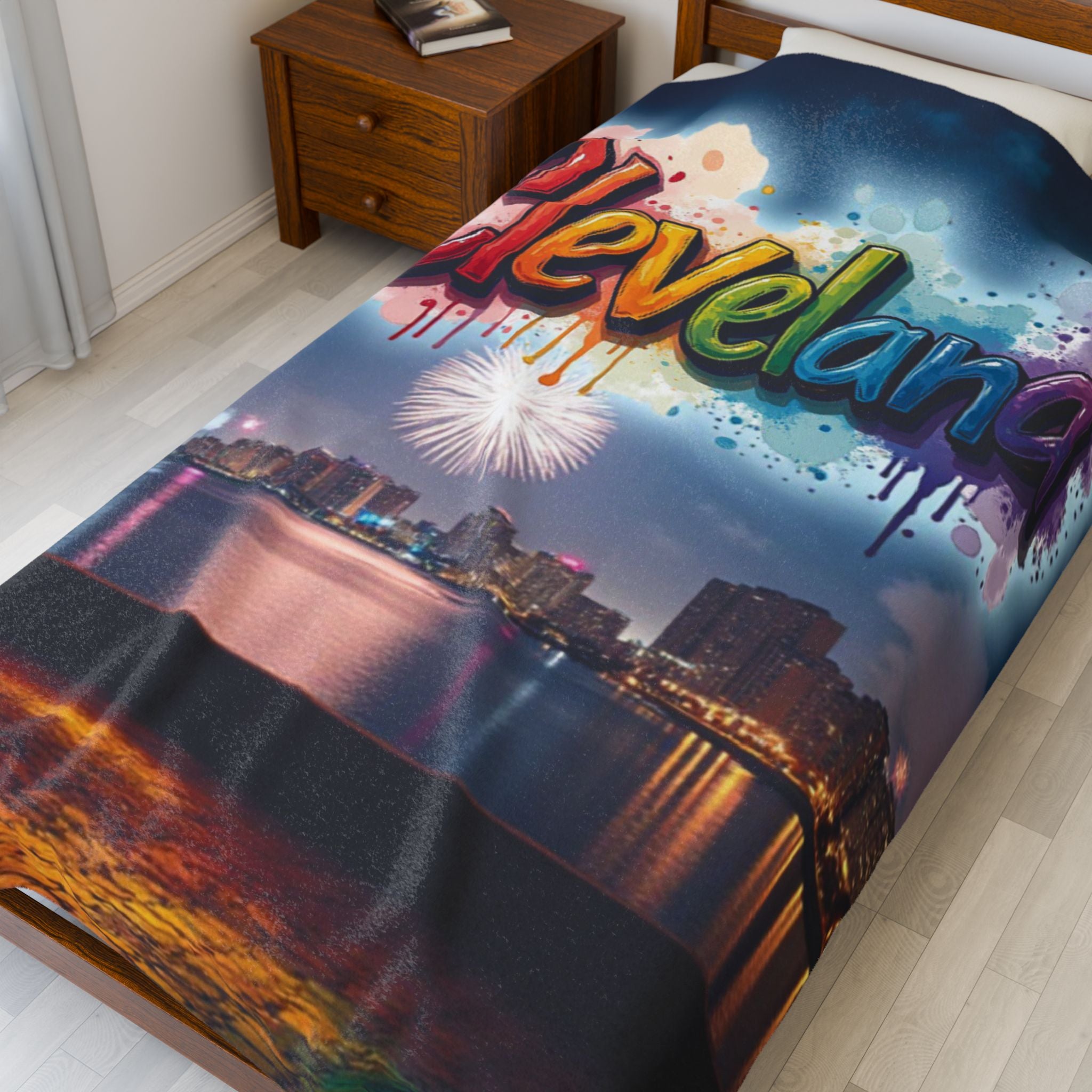 Cleveland Colorful Velveteen Plush Blanket