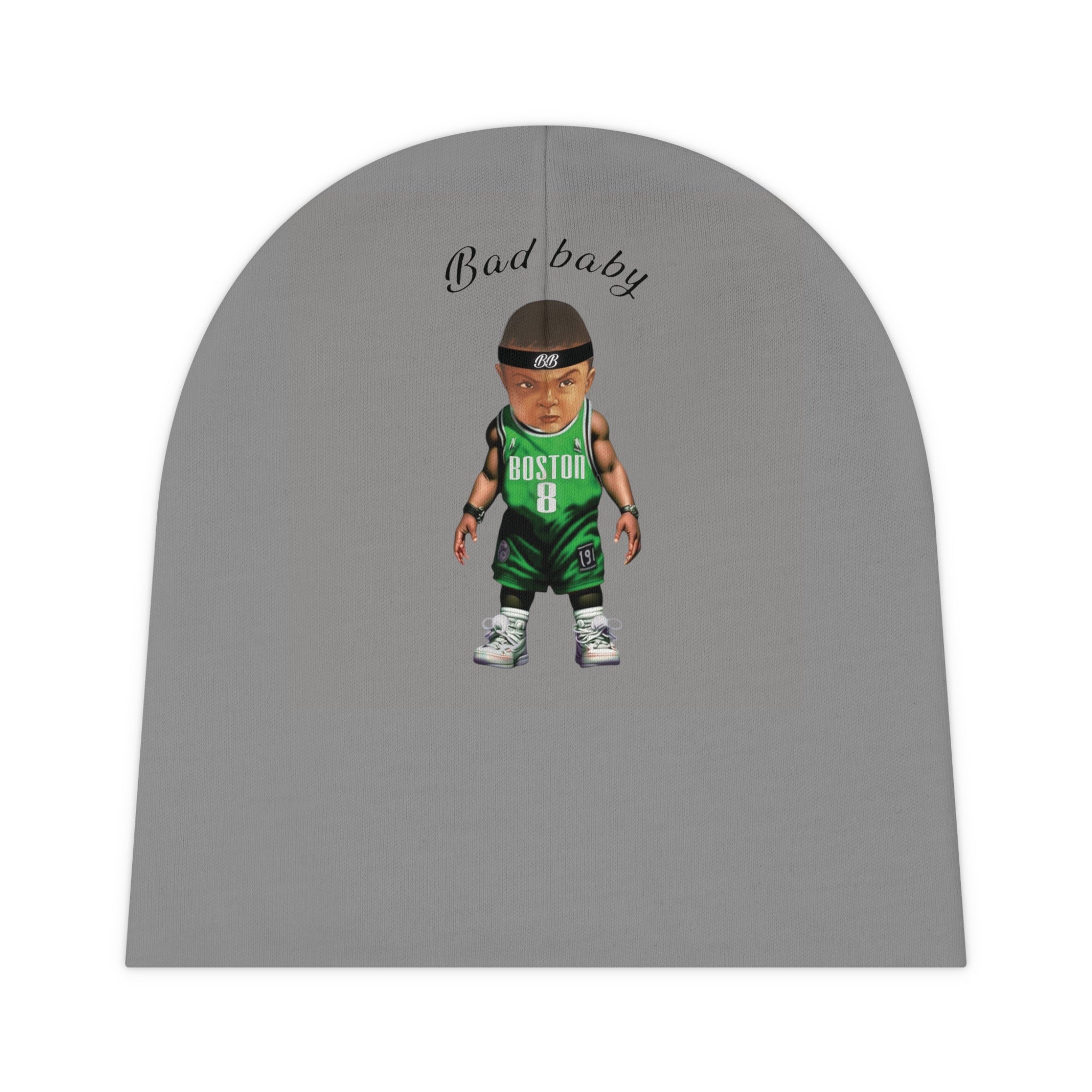 Bad baby grey Beanie (AOP) Bad baby brand