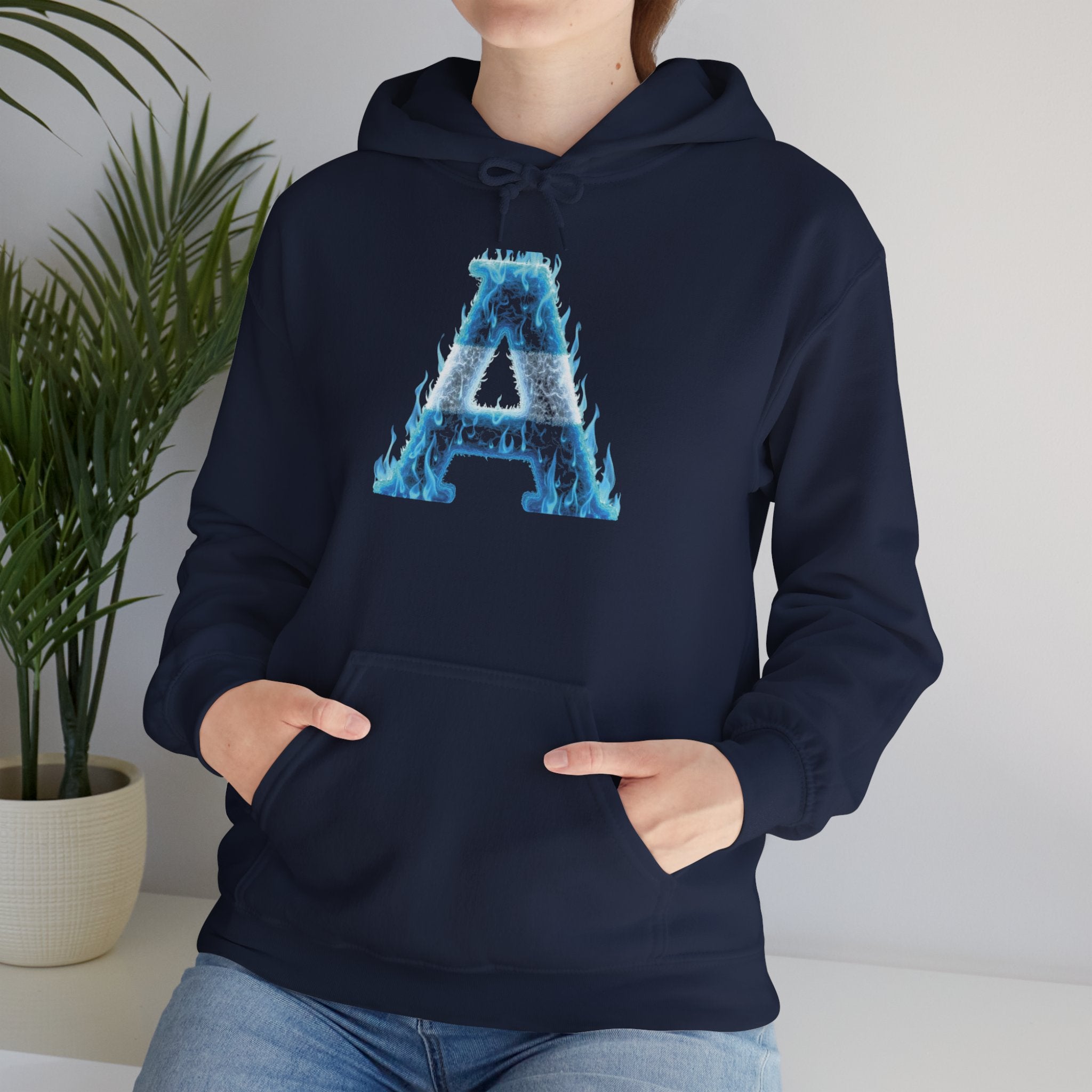 Sudadera con capucha y monograma de la letra "A" de Argentina Winter - Unisex moderna e informal