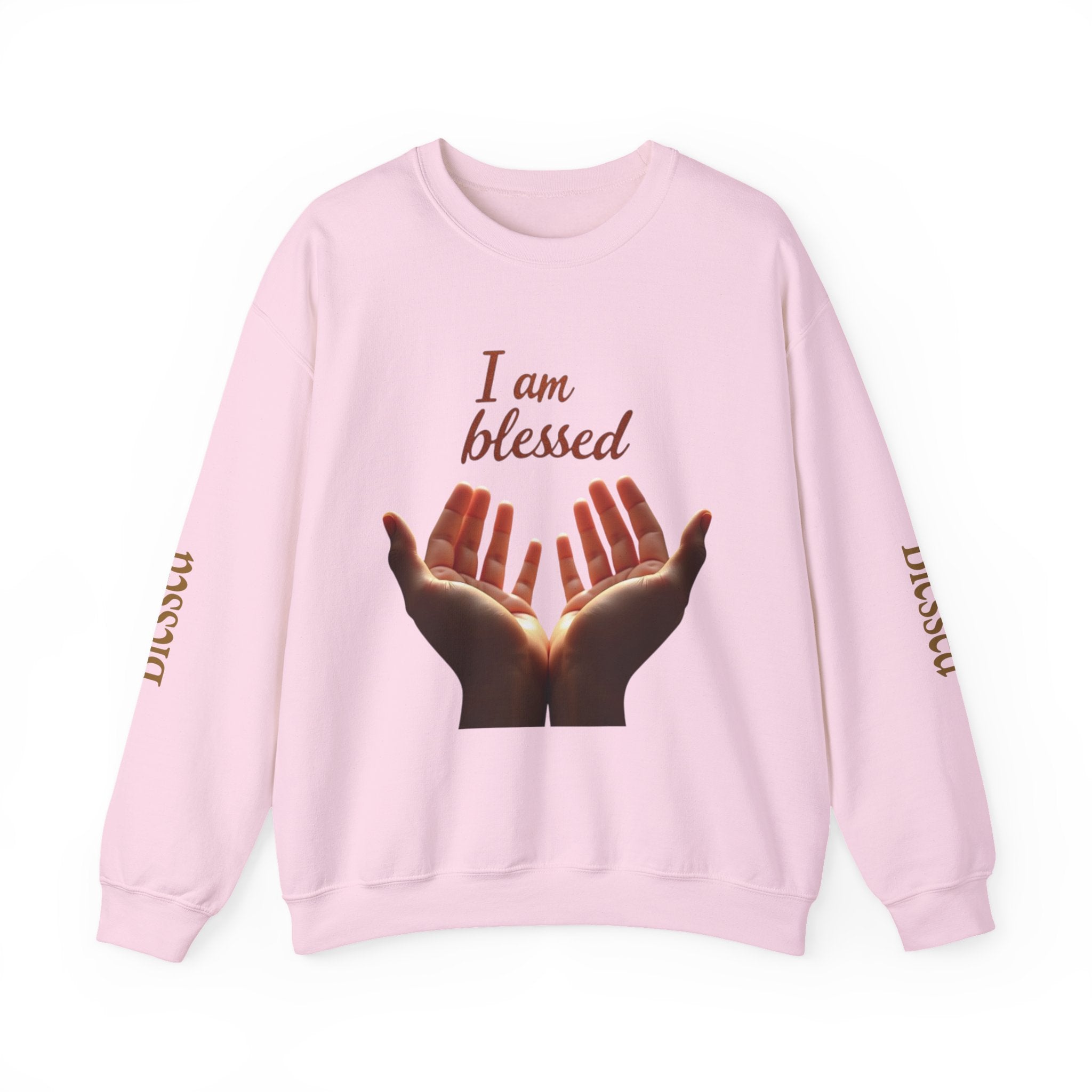 Blessed Hands Crewneck Sweatshirt | Inspirational Apparel for Everyday Wear, Gratitude Gifts, Cozy Comfort, Faith-Based Fashion