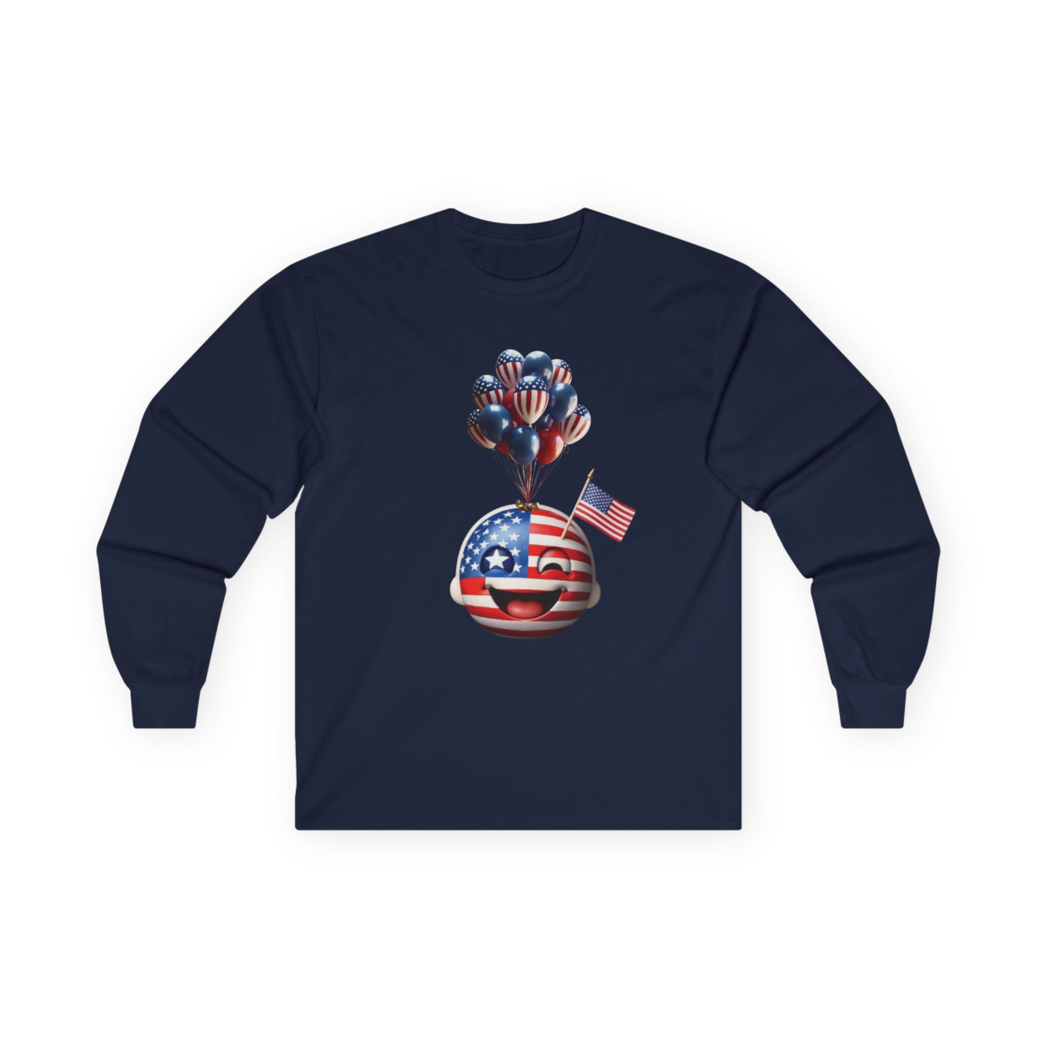 Patriotic Balloons Long Sleeve Tee - Celebrating Freedom & Fun