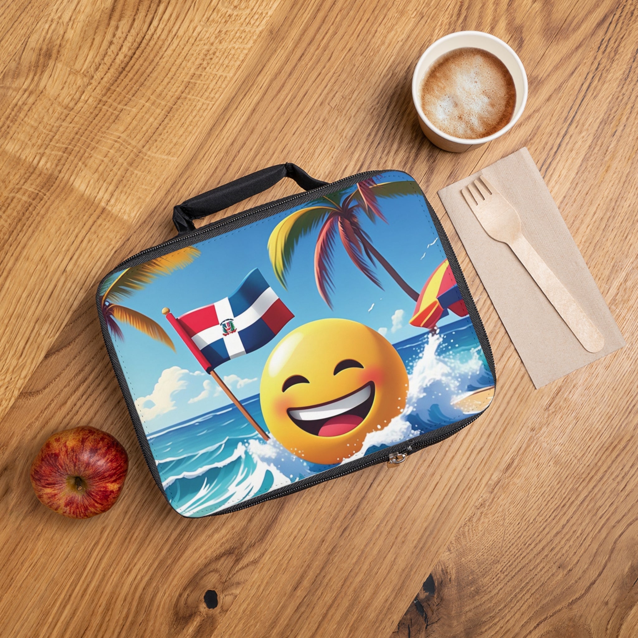 Bolsa de almuerzo con emoji playero
