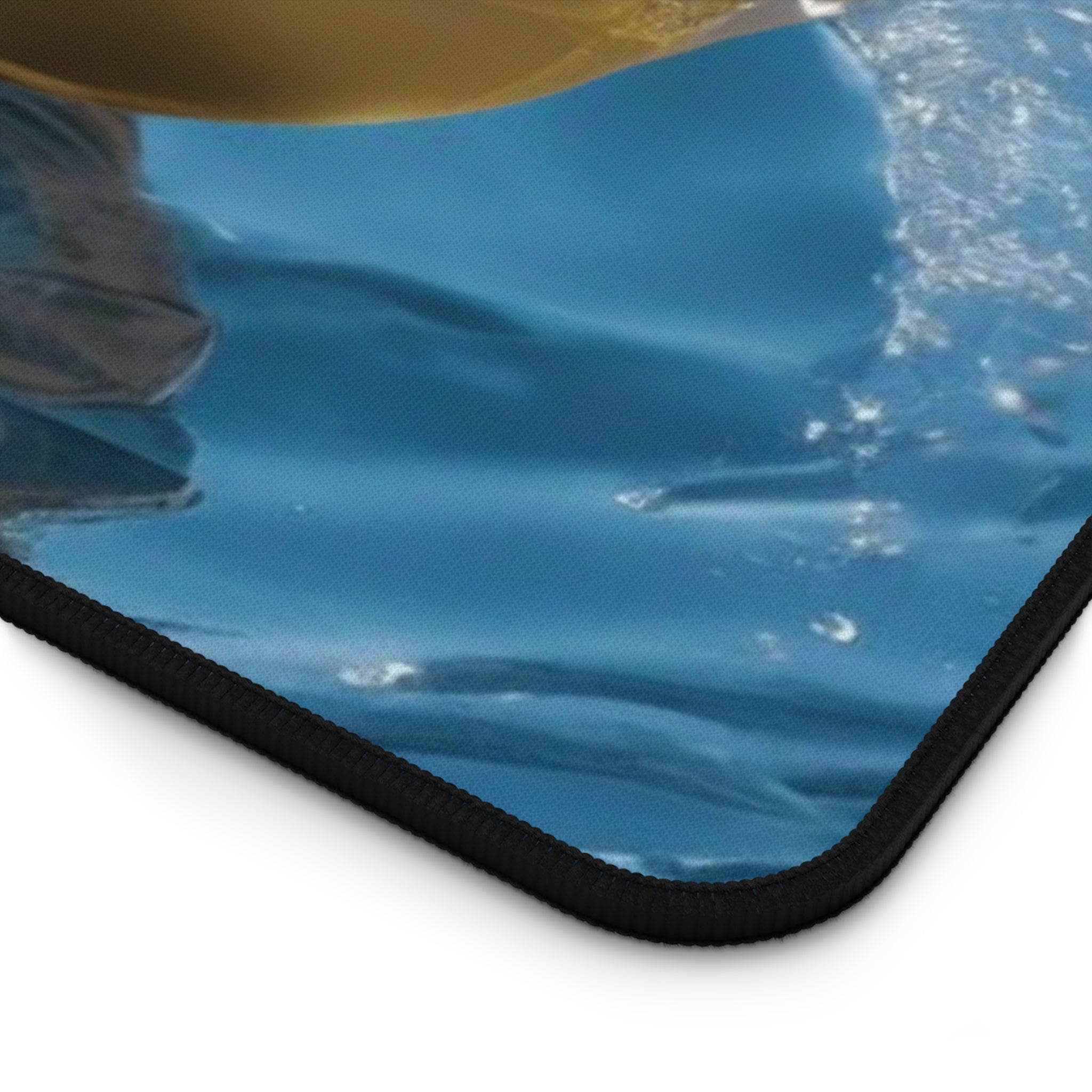 Desk Mat - Cute Gold and Silver Water Balls Design