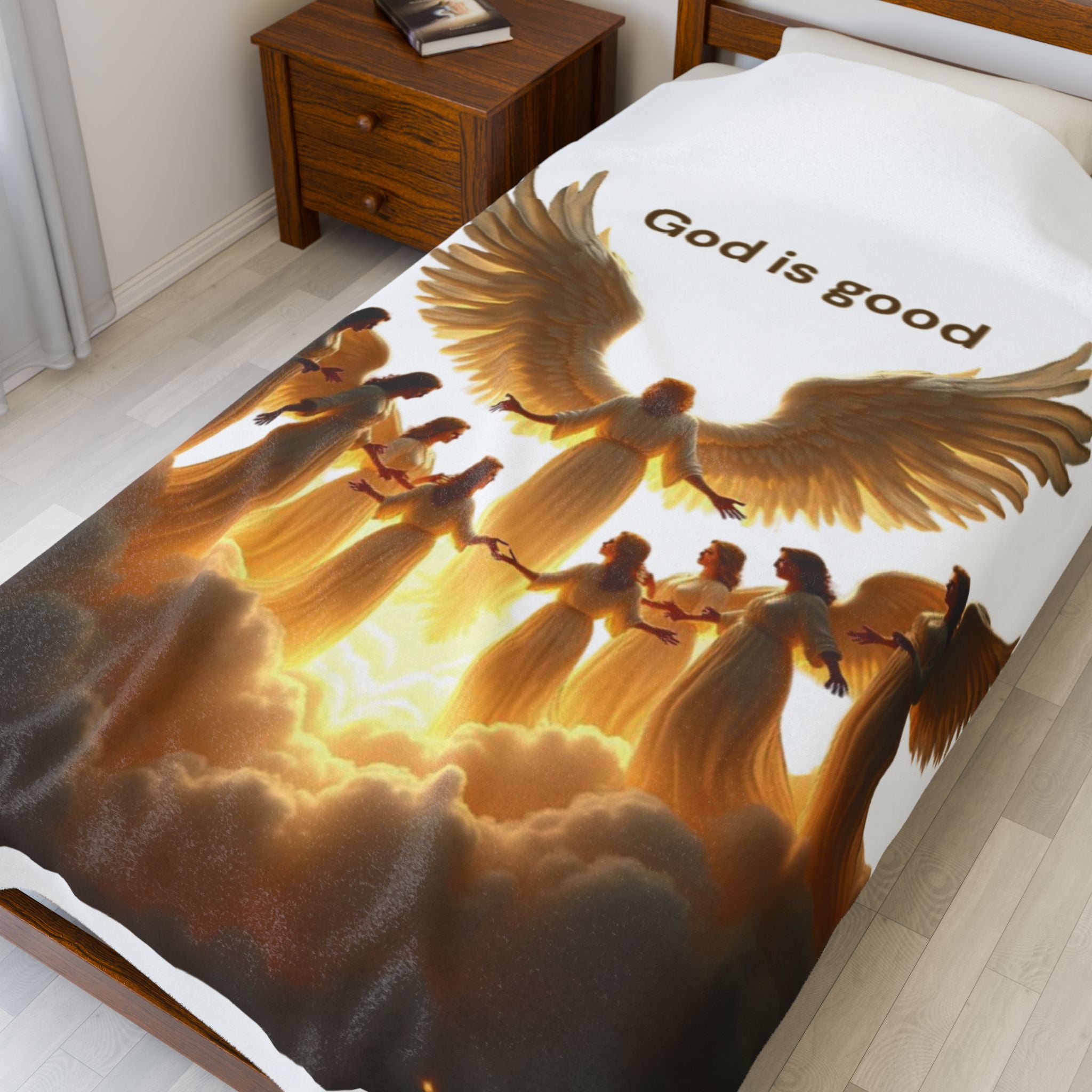 Inspirational Velveteen Plush Blanket - 'God is Good' - Cozy Home Decor for Faith & Comfort