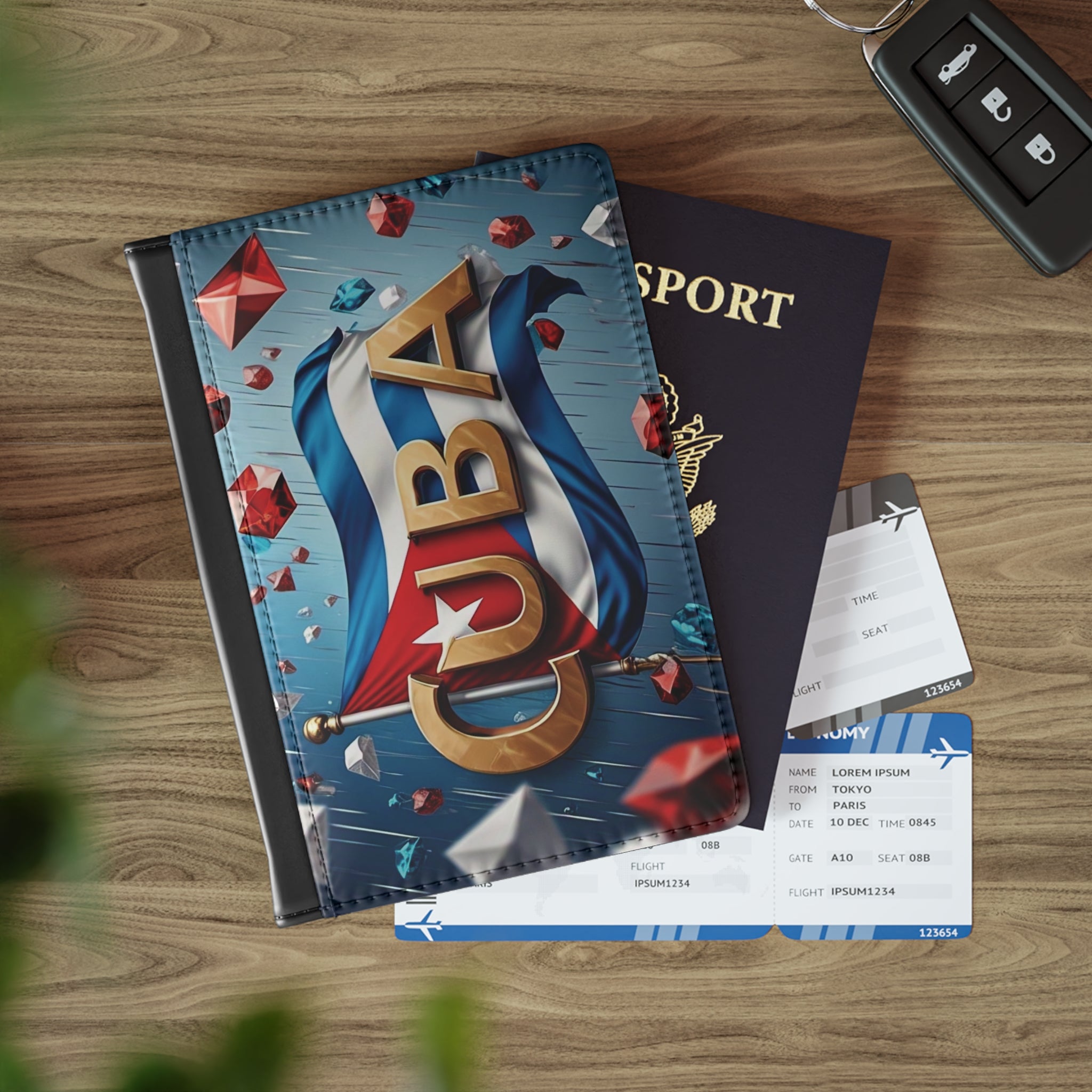 Funda para pasaporte con la bandera de Cuba: un elegante accesorio de viaje para aventureros