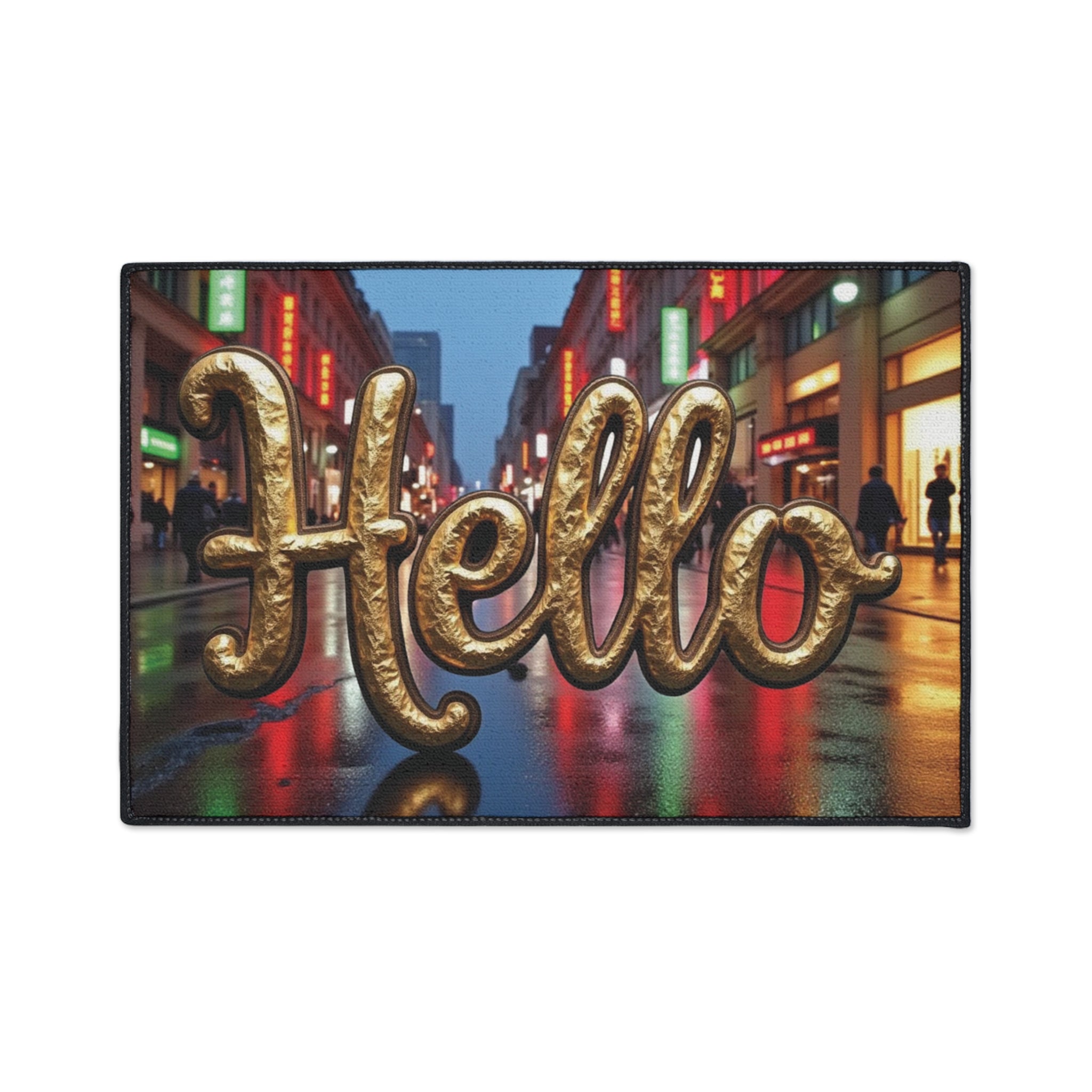 Hello Floor Mat - Heavy Duty Entrance Rug for Home & Office Décor