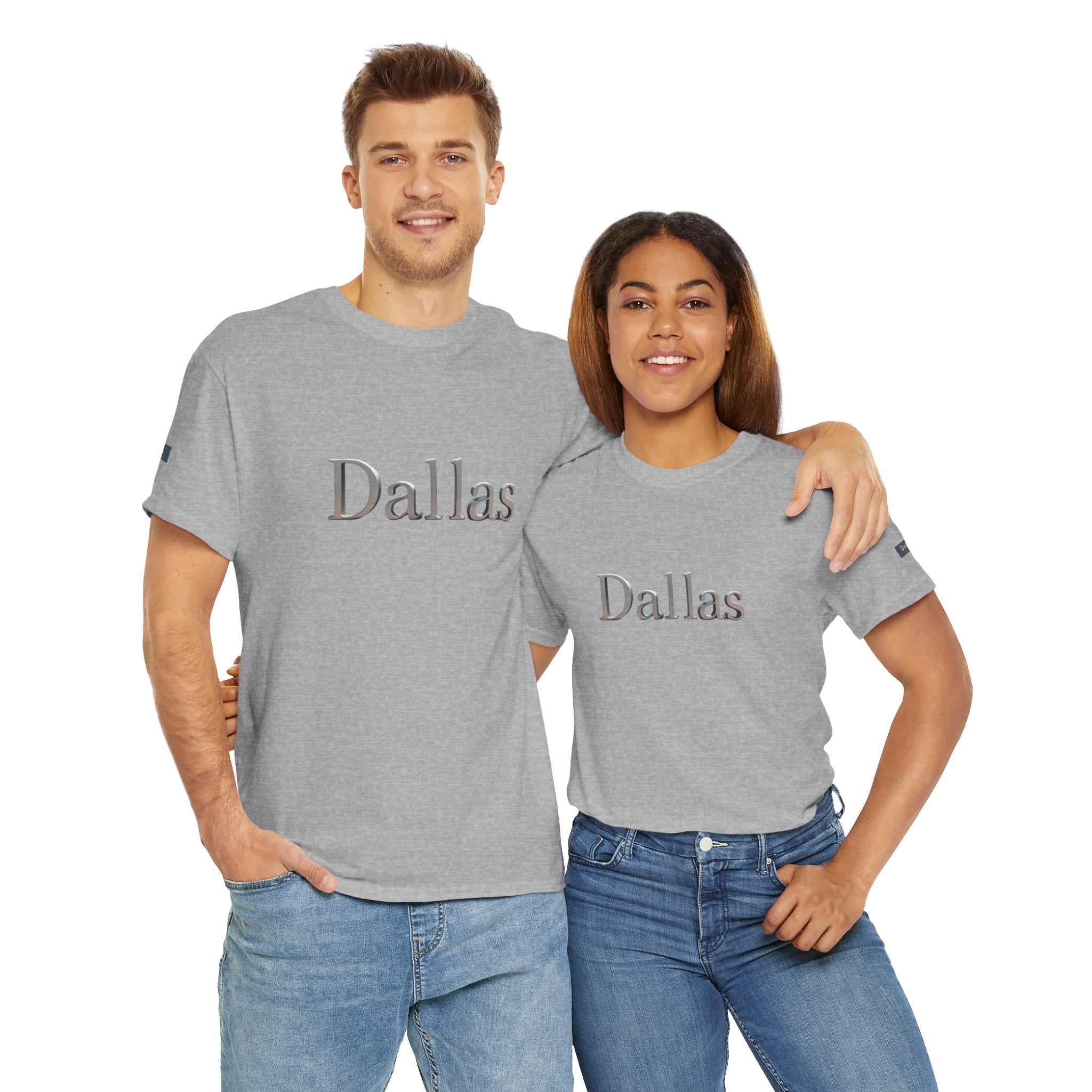 Dallas Unisex Heavy Cotton Tee, Casual Graphic Tee, Urban Fashion Shirt, Travel Souvenir, City Pride Gift, Comfortable Everyday Wear