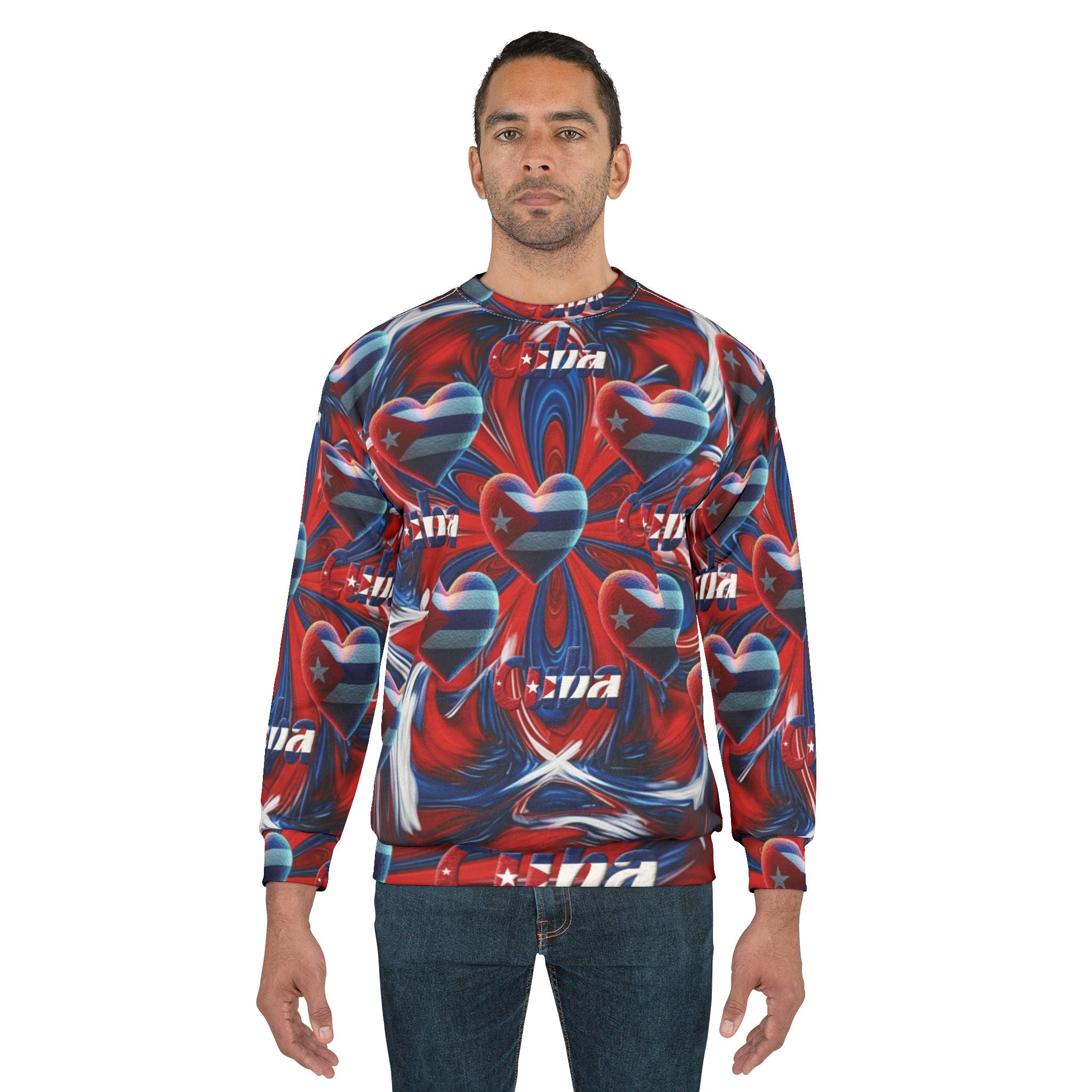 Sudadera de hombre con estampado cubano por todas partes: ¡mantente abrigado y con estilo!