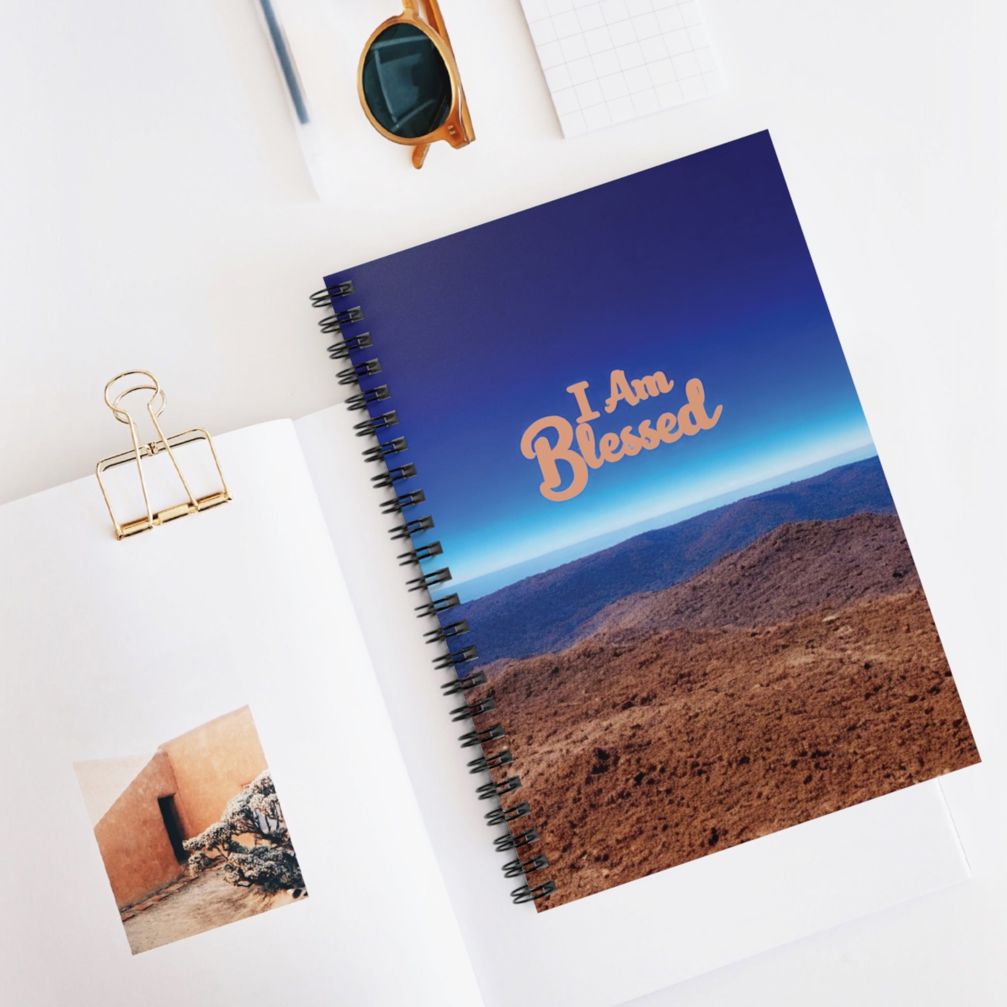 Spiral Notebook - I Am Blessed, Inspirational Journal, Gratitude Notebook, Gift for Students, Motivational Diary, Office Supplies