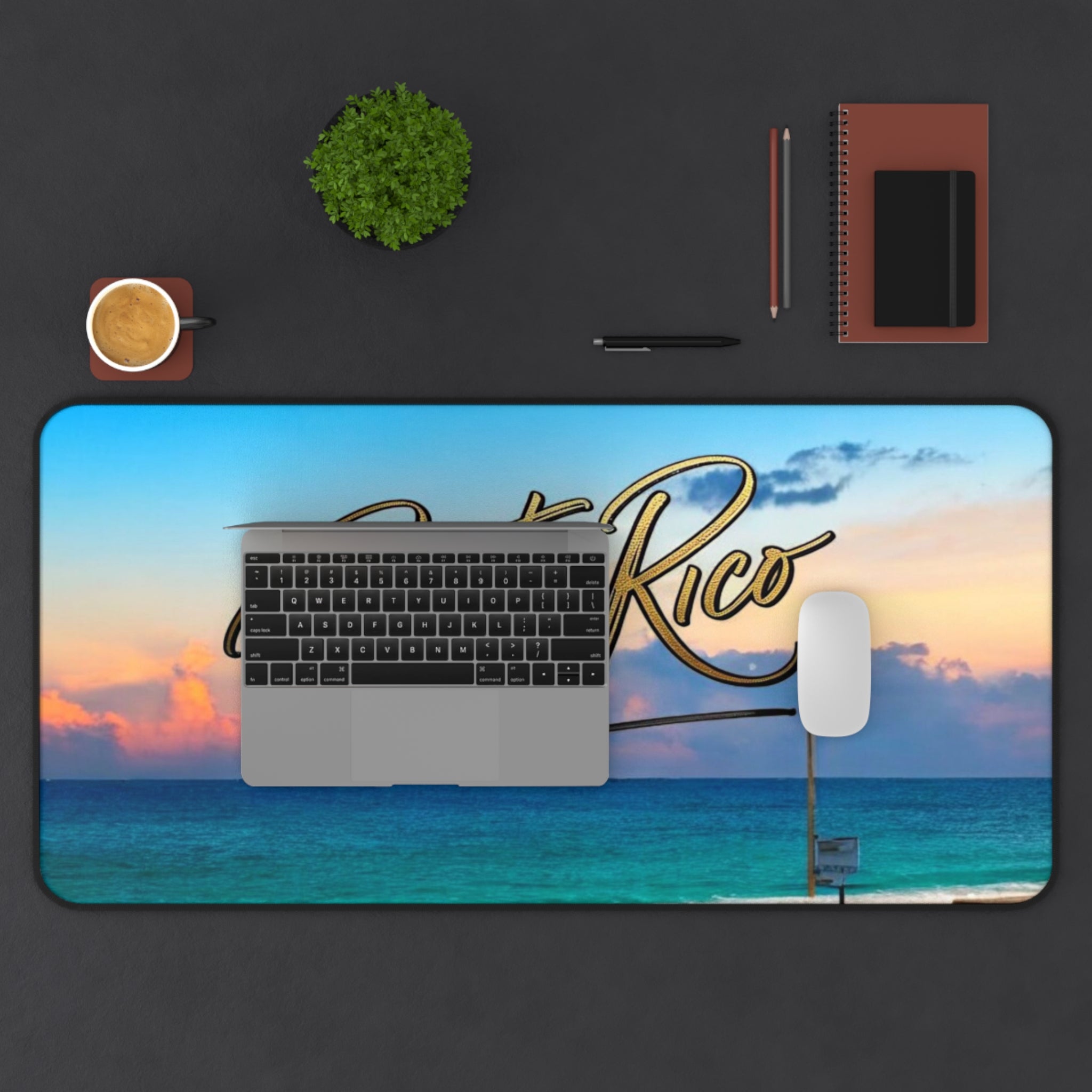 Tapete de escritorio - Decoración costera para el hogar y la oficina con temática de playa de Puerto Rico