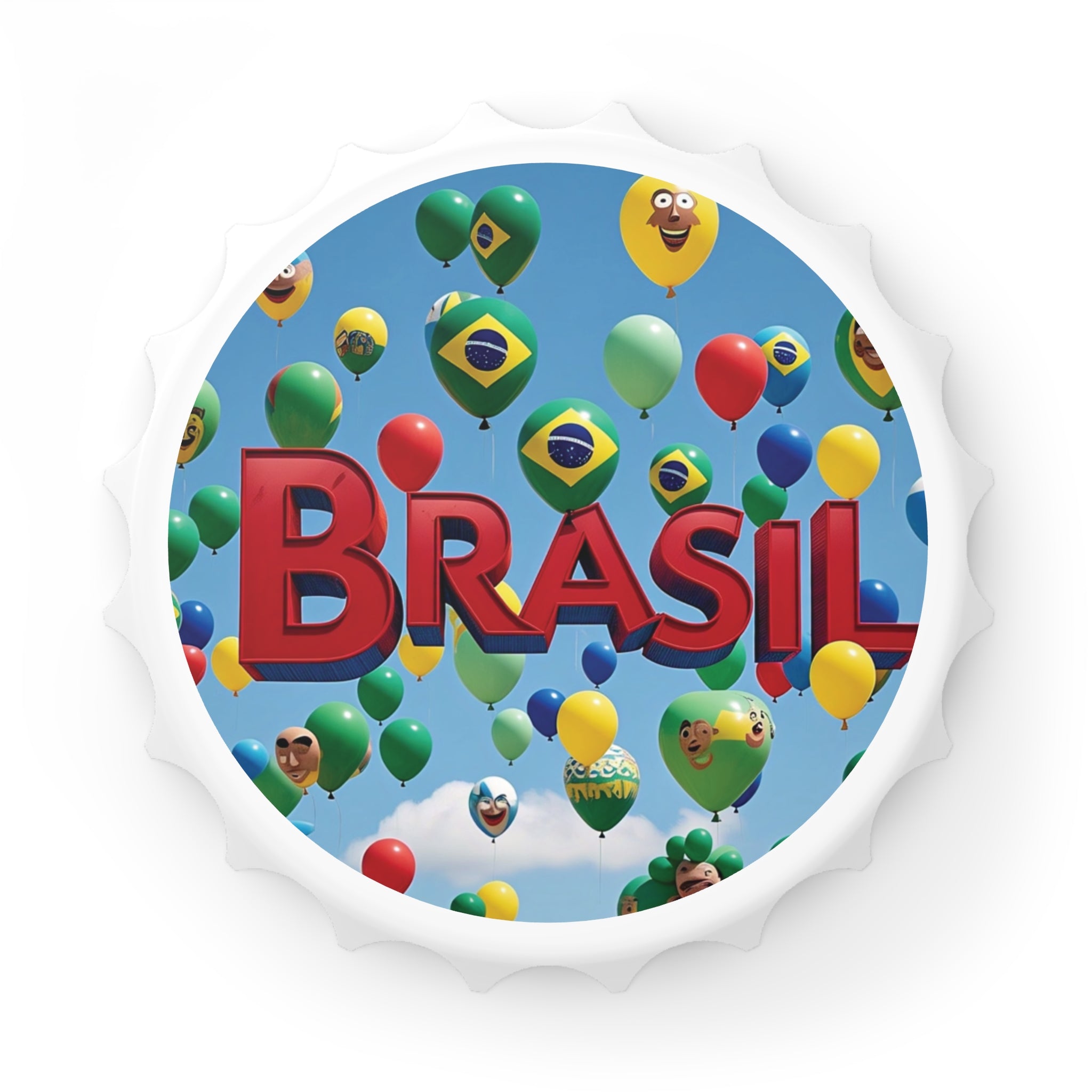 Abridor de Garrafas Colorido do Brasil - Presente Divertido para Comemorações e Festas