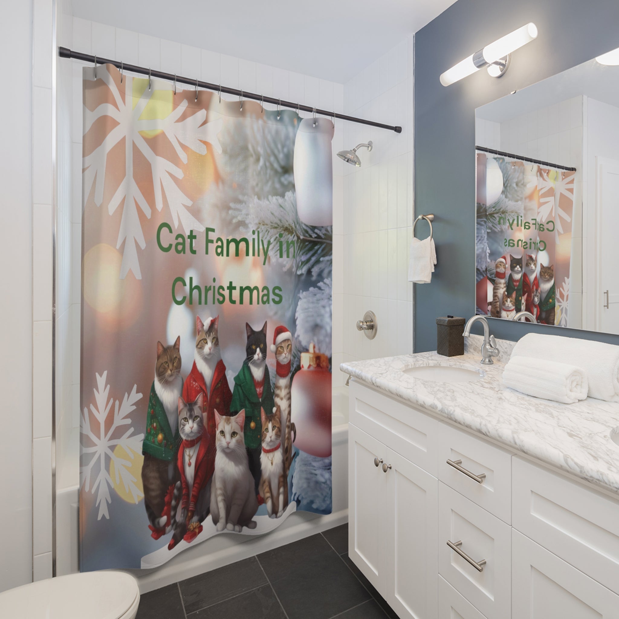 Christmas Cats Shower Curtain