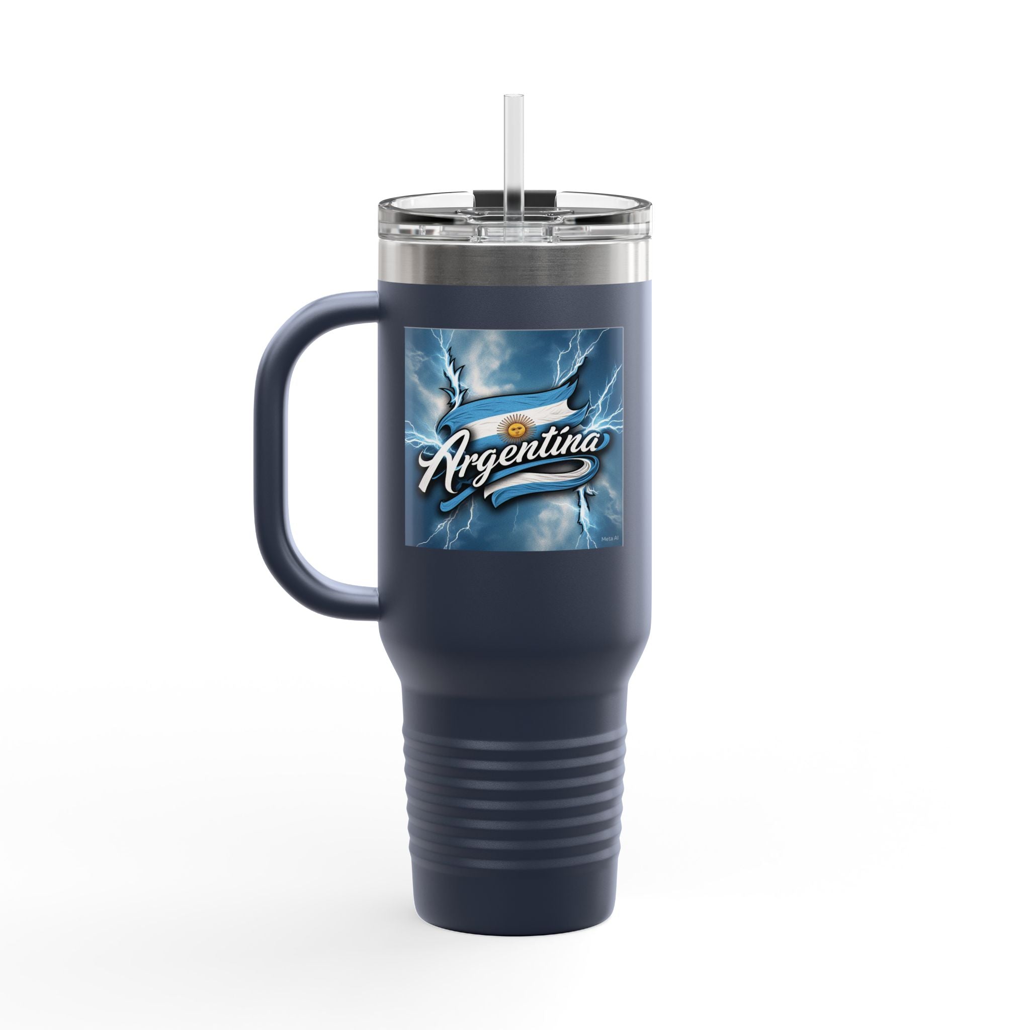 Taza de viaje aislada con diseño Argentino de 40 oz