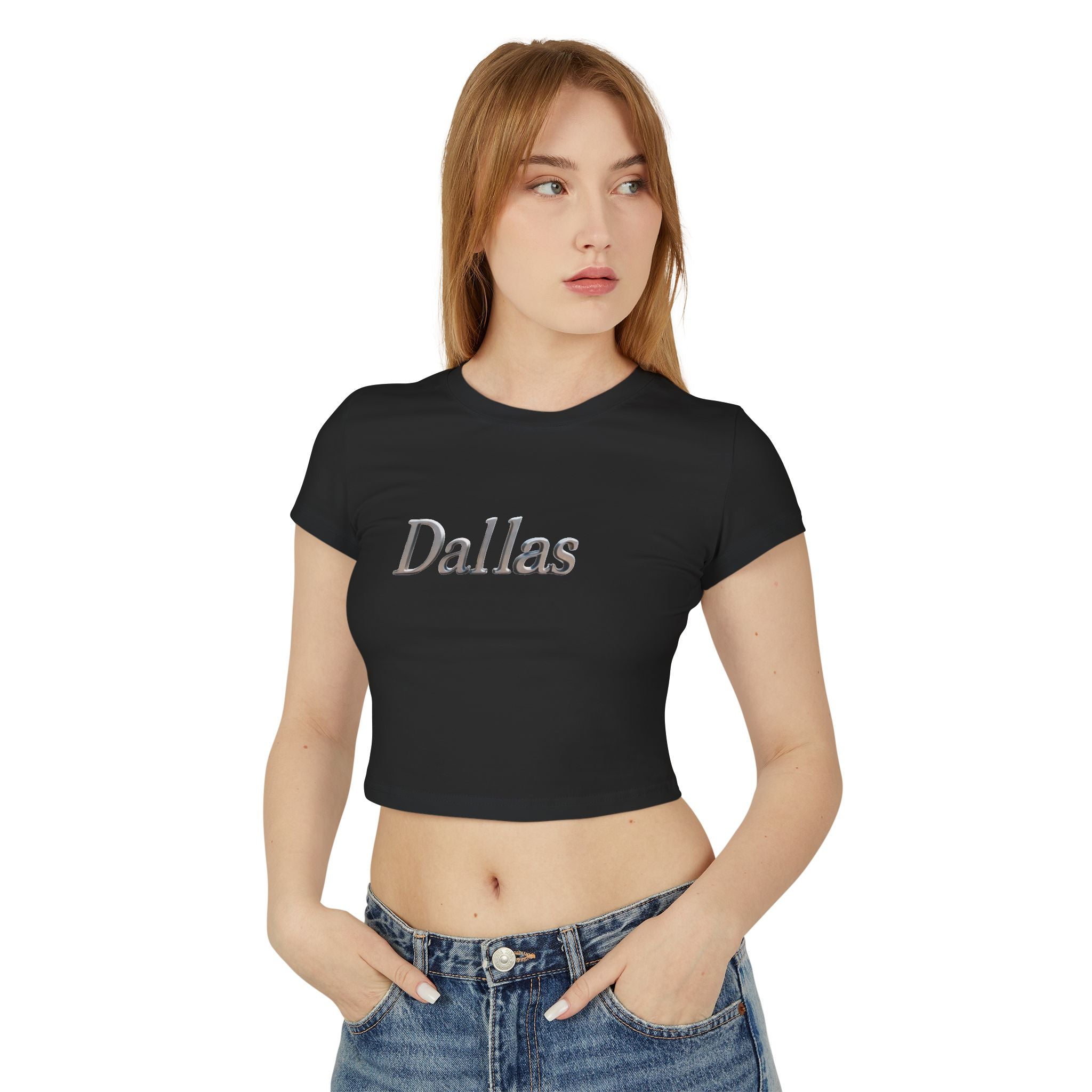 Dallas Women's Baby Tee - Trendy Cropped T-Shirt, Cute Casual Top, Gift for her, Summer Fashion, City Graphic Tee