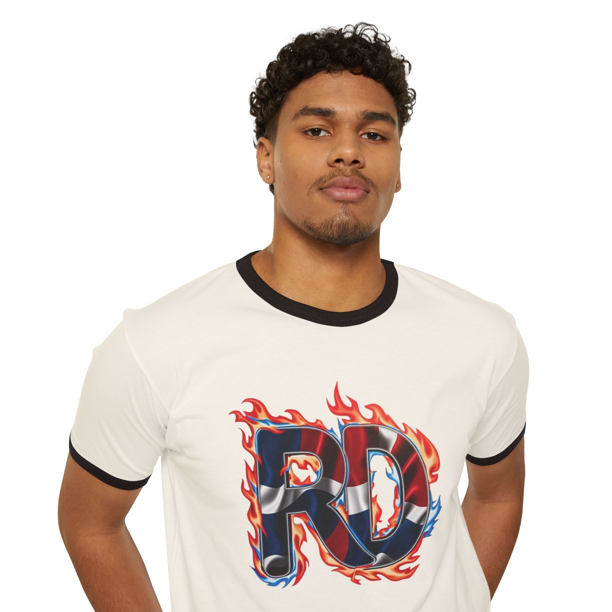 Camiseta unisex de algodón con diseño de llama de República Dominicana - Ropa informal de moda
