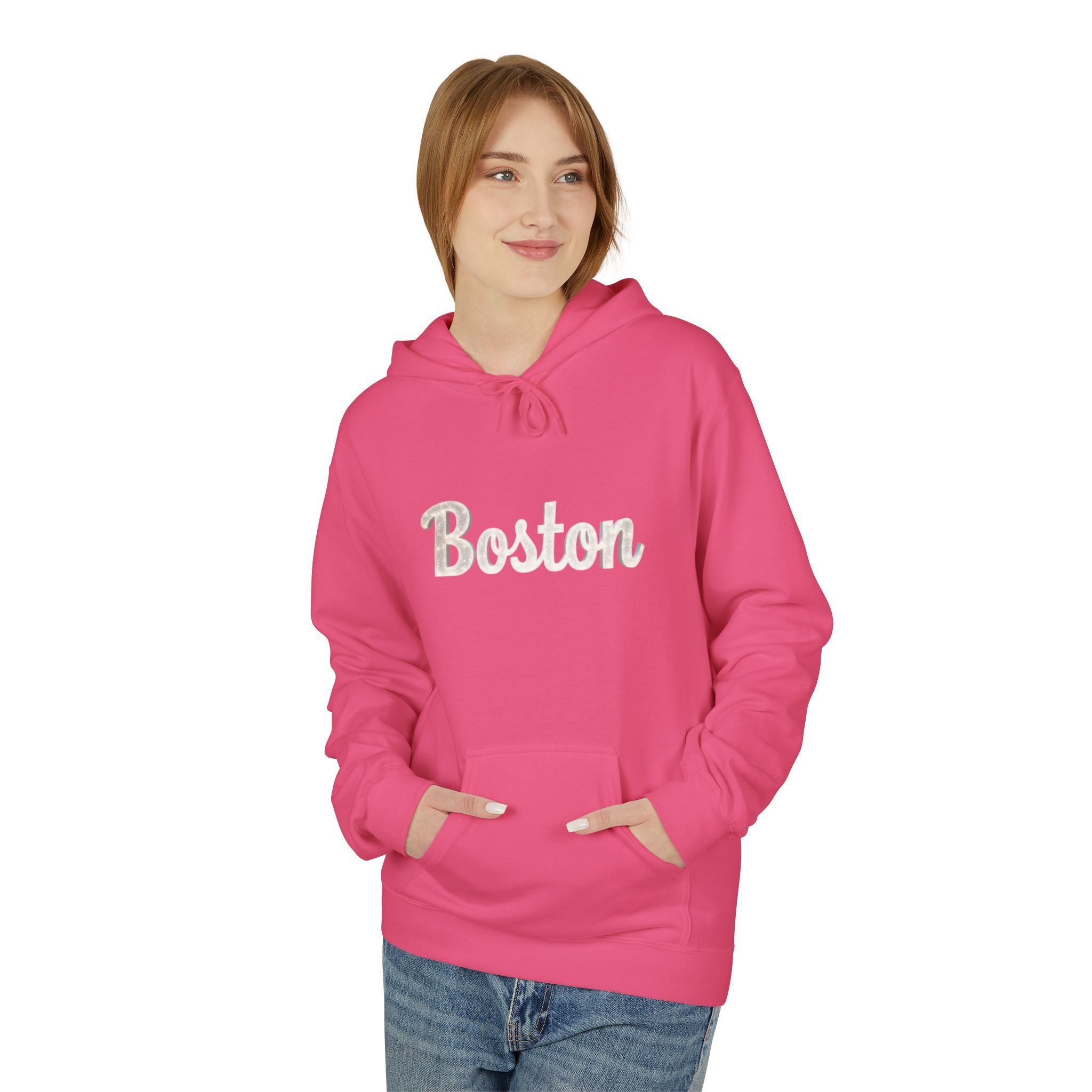 Cozy Unisex Fleece Hoodie with 'Boo' Design, Casual Wear, Gift for Halloween, Fall Fashion, Everyday Comfort, Perfect for Teens and Adults