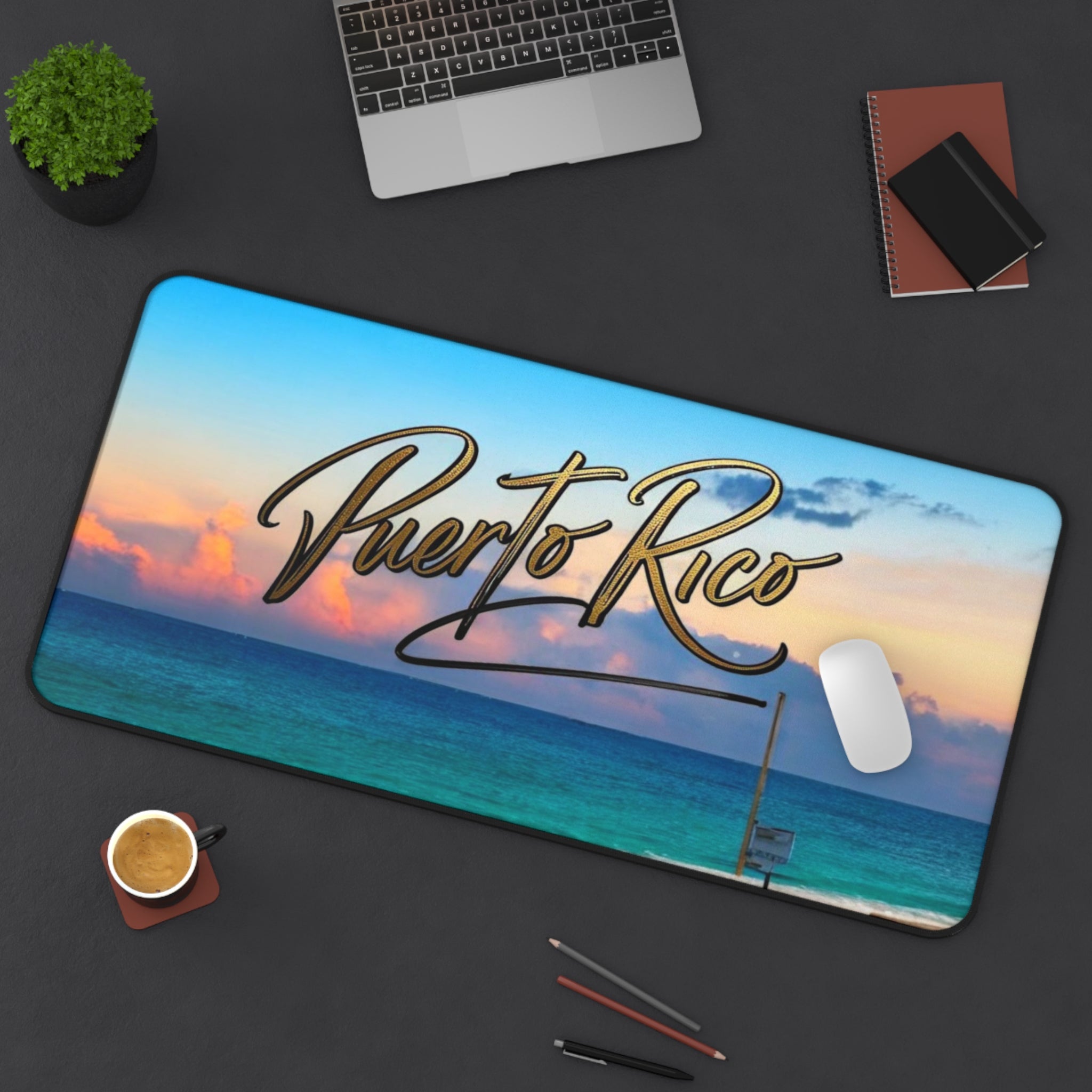 Tapete de escritorio - Decoración costera para el hogar y la oficina con temática de playa de Puerto Rico