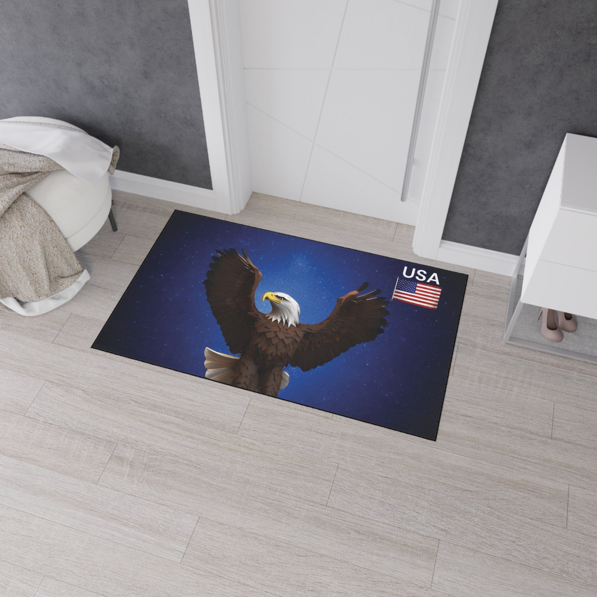 Rug - Eagle and landscape under the stars and American flag