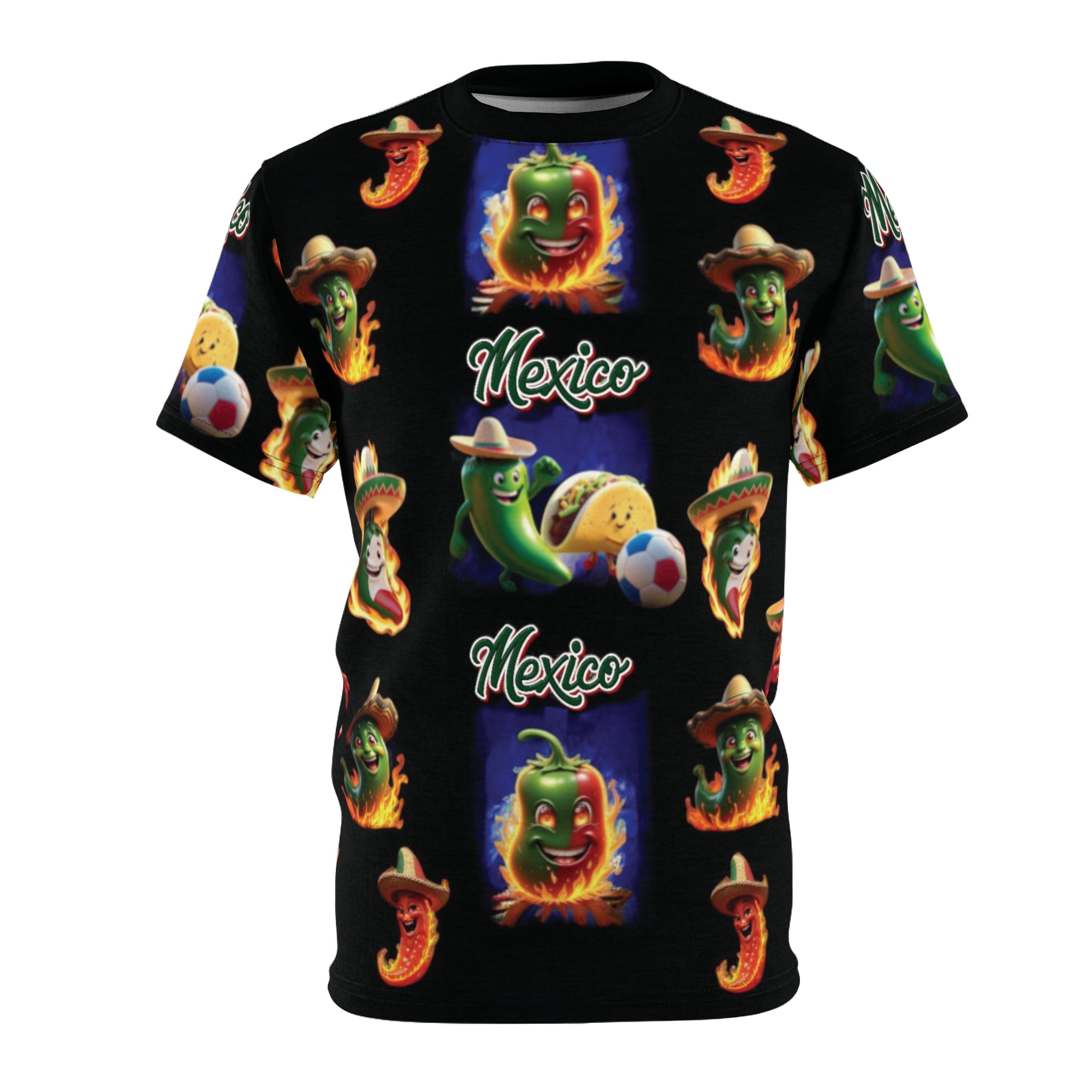 Camiseta unisex vibrante con temática mexicana para celebraciones festivas