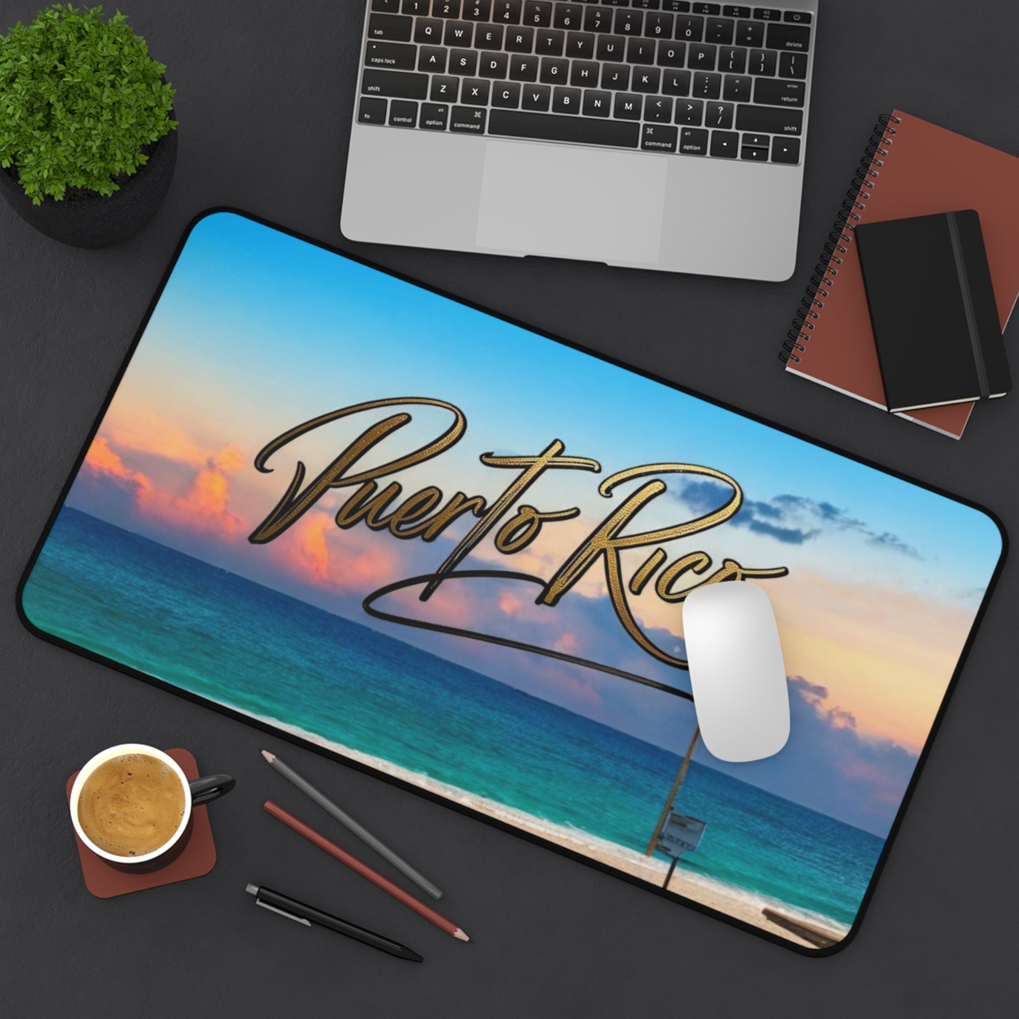 Tapete de escritorio - Decoración costera para el hogar y la oficina con temática de playa de Puerto Rico